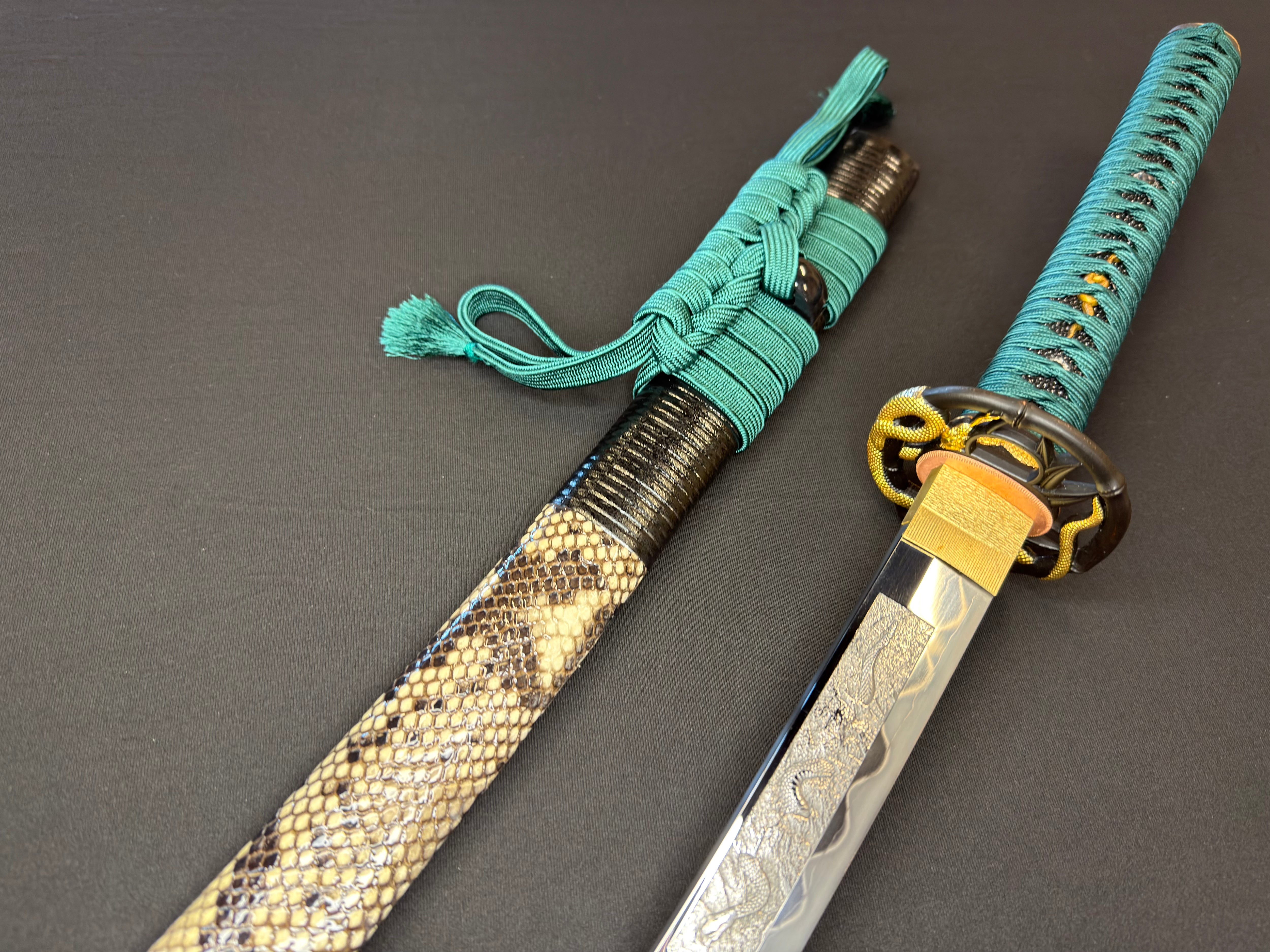 Phoenix Armory Craftsman Elite Katana - Forest Viper Folded Oroshigane Horimono
