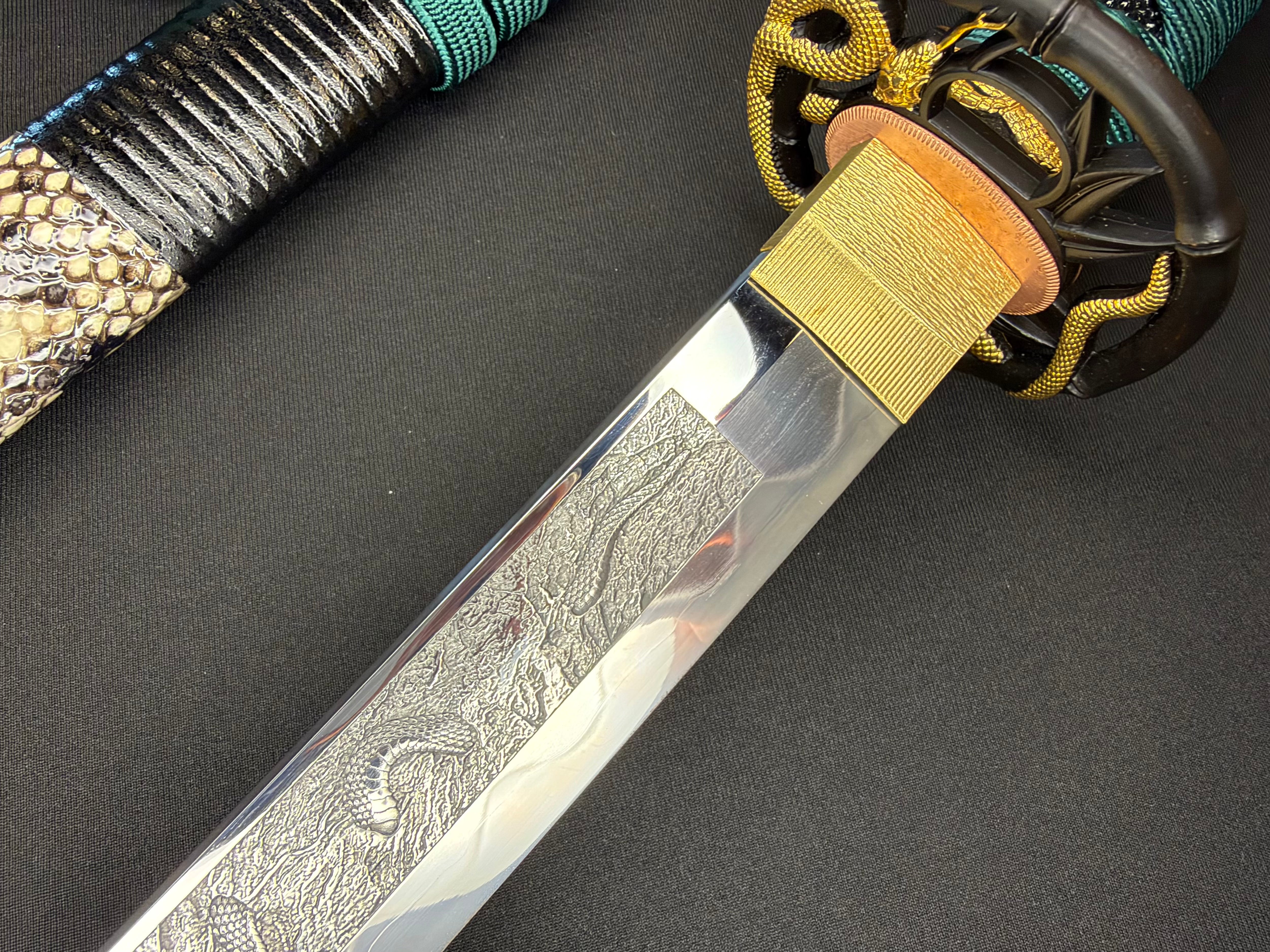 Phoenix Armory Craftsman Elite Katana - Forest Viper Folded Oroshigane Horimono