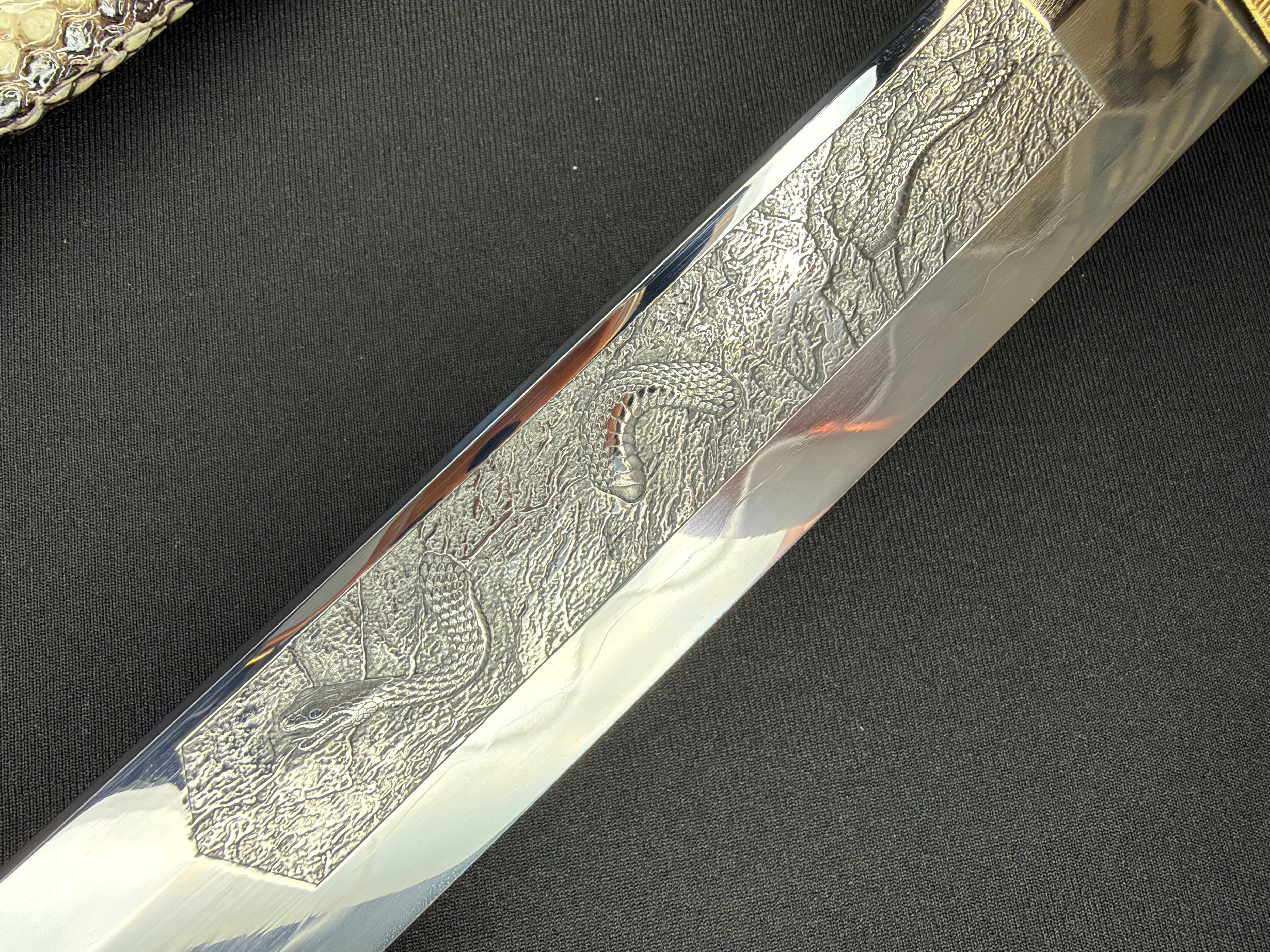Phoenix Armory Craftsman Elite Katana - Forest Viper Folded Oroshigane Horimono