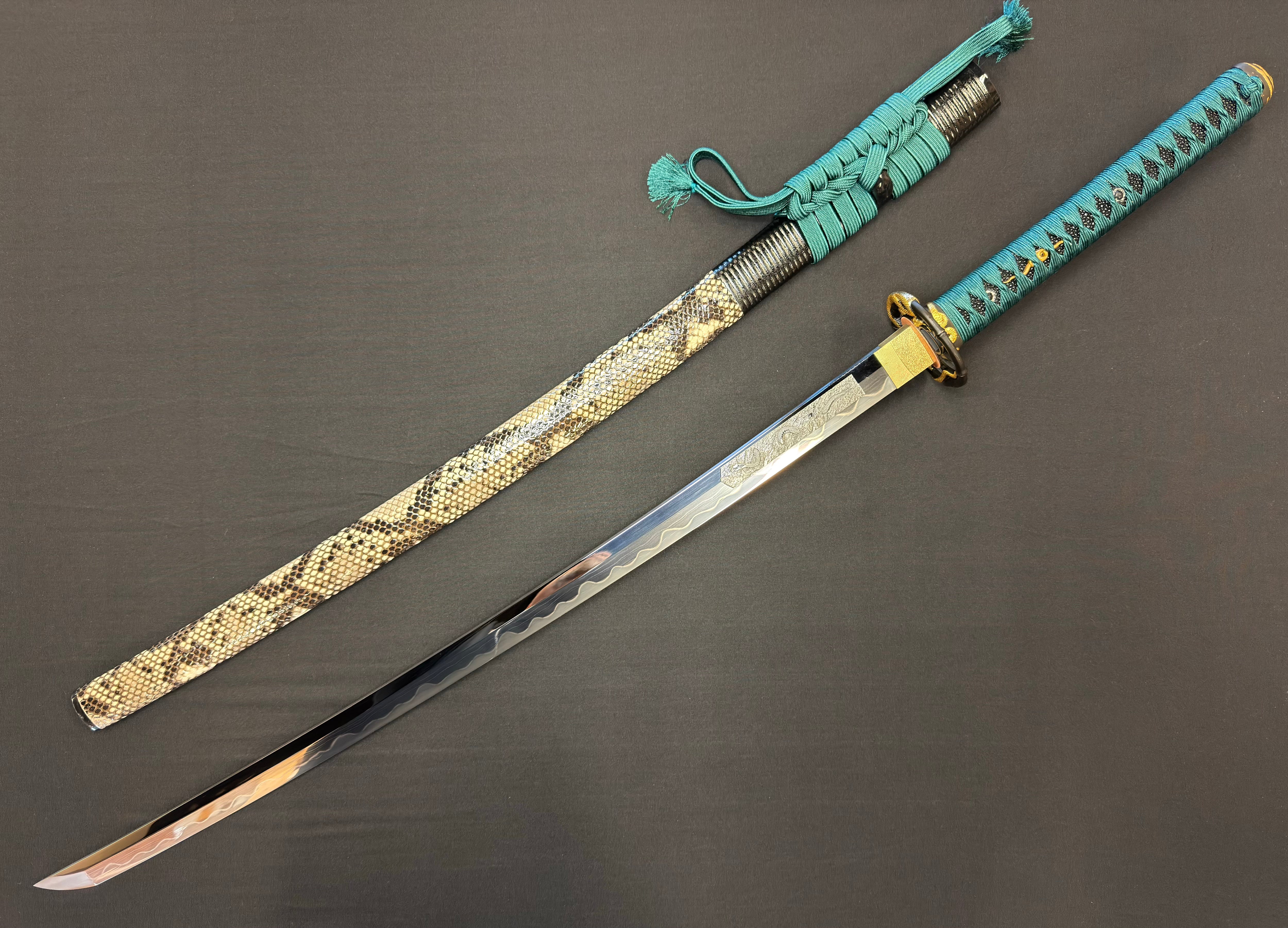 Phoenix Armory Craftsman Elite Katana - Forest Viper Folded Oroshigane Horimono