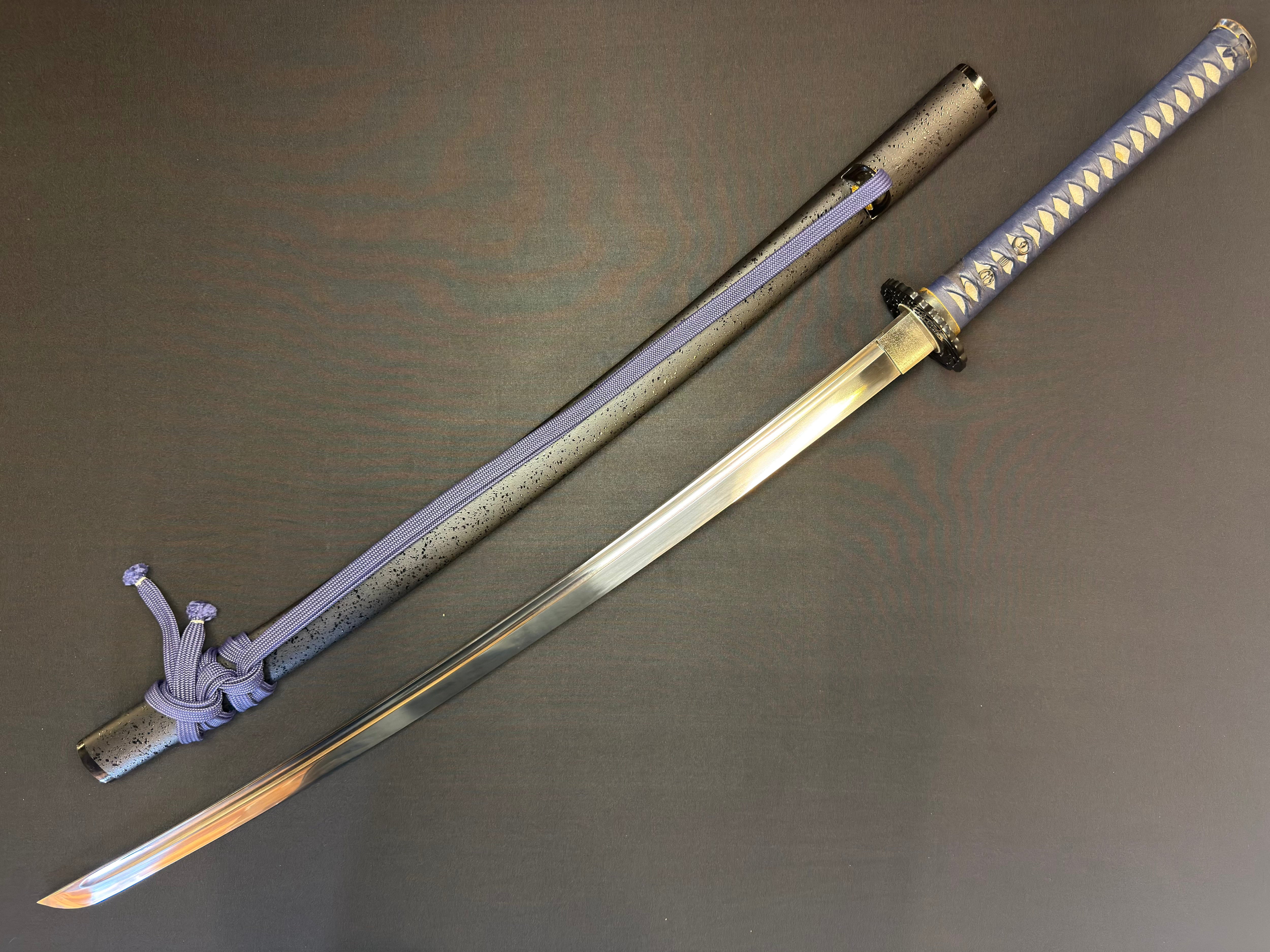 PRE-OWNED Cloudhammer Iaito - Blue Crane 440c Stainless Steel - 70cm/27.5