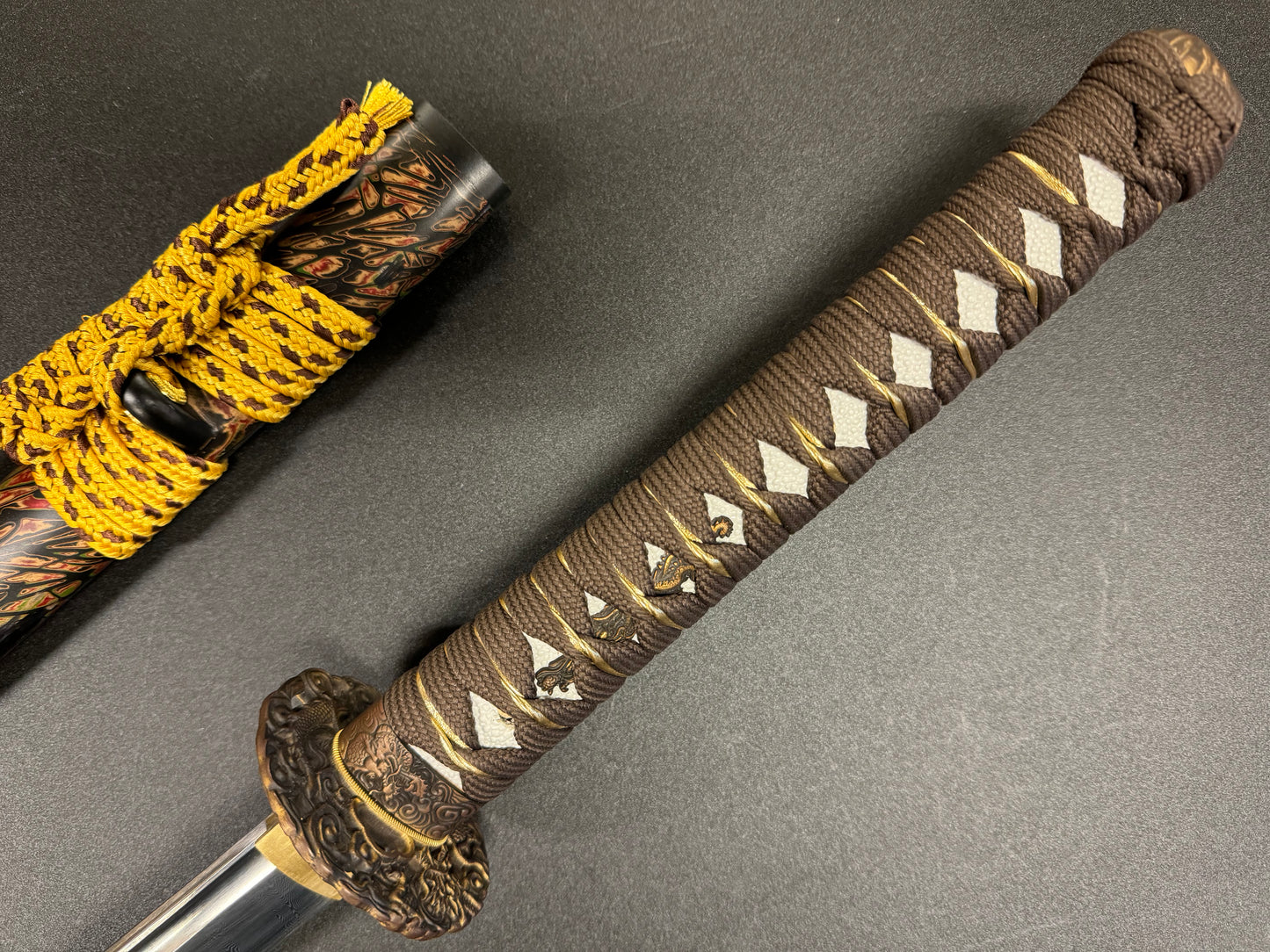 Dragonspring Forge Autumn Dragon Damascus Katana