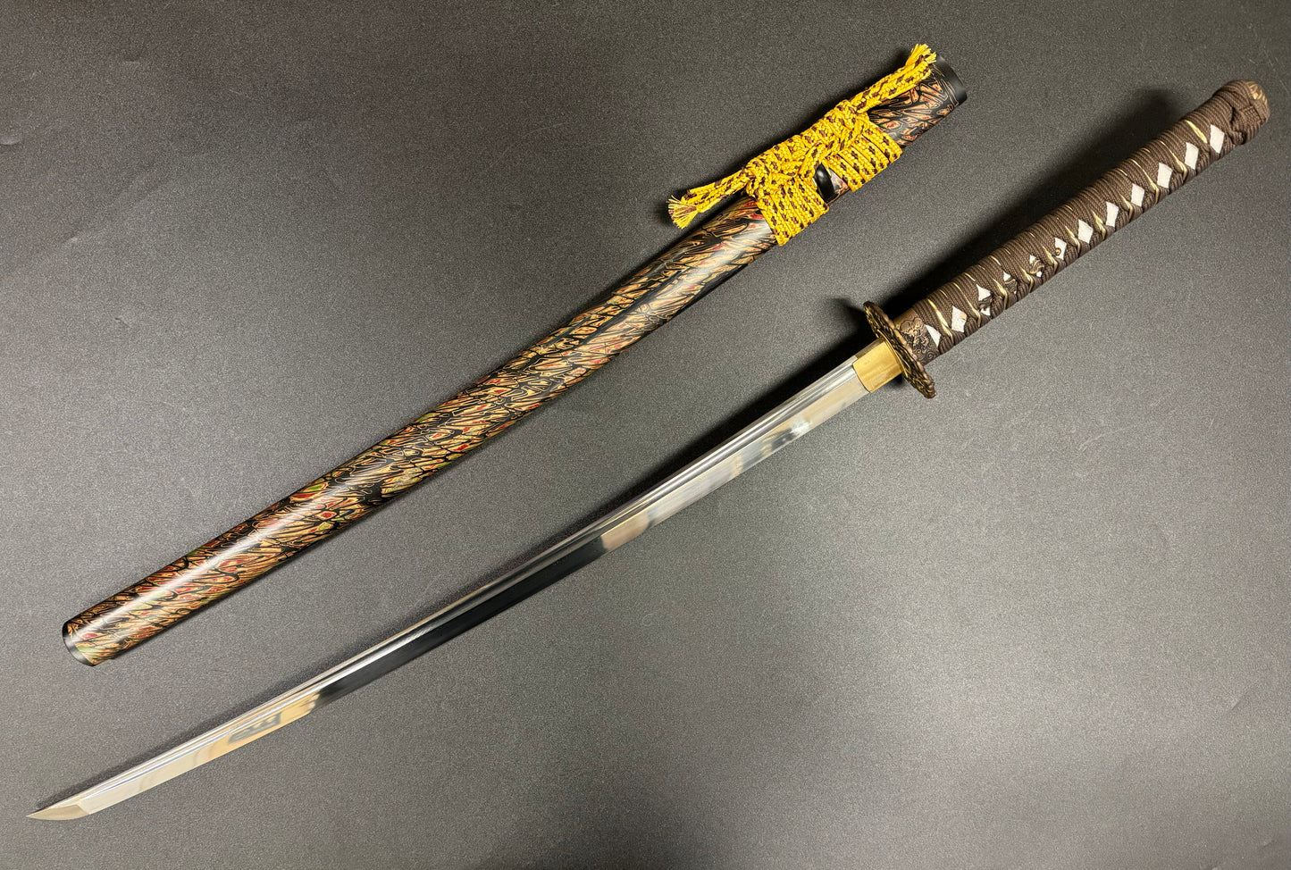 Dragonspring Forge Autumn Dragon Damascus Katana