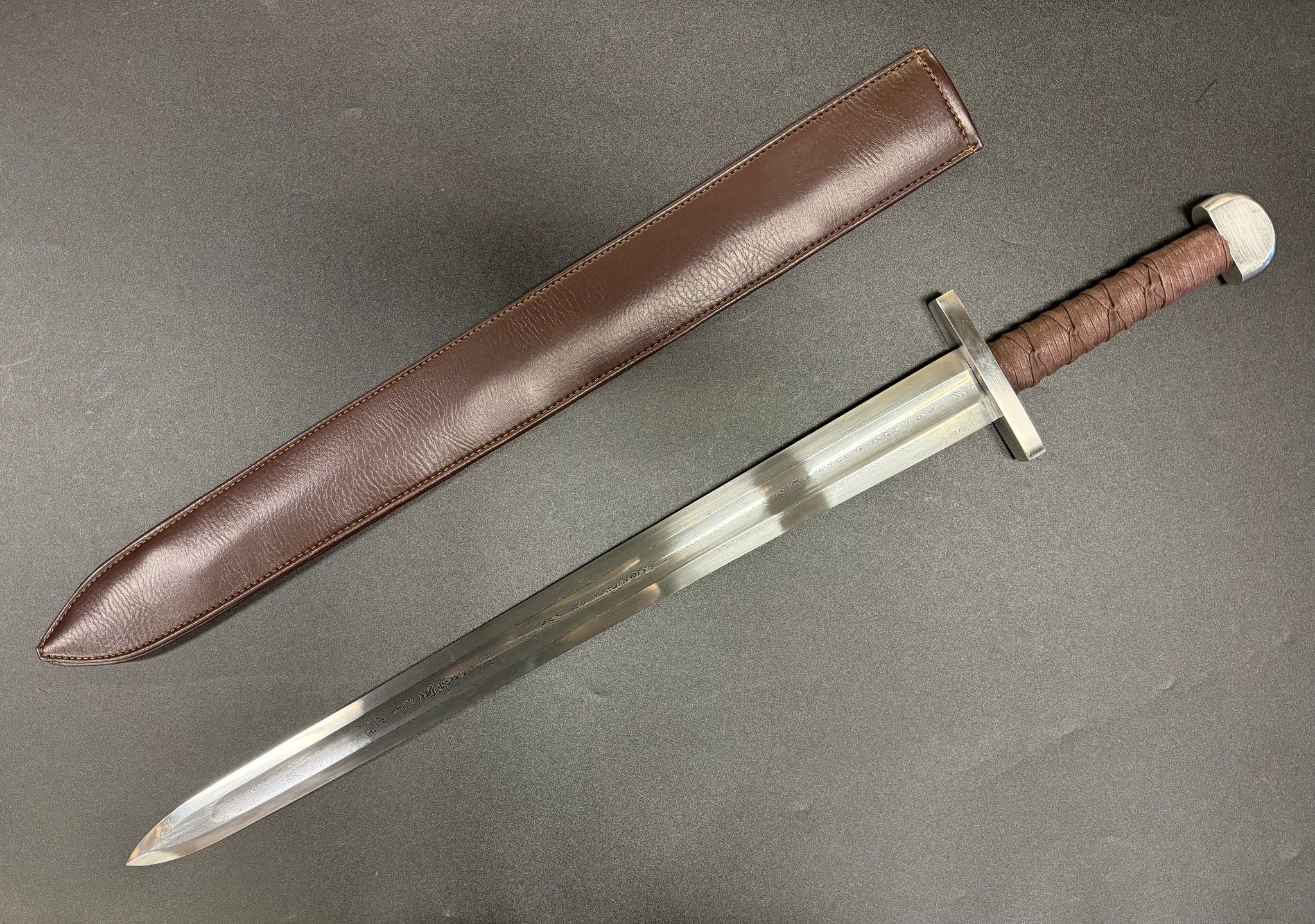 Legacy Steel Viking Sword Damascus 1095 Folded Steel