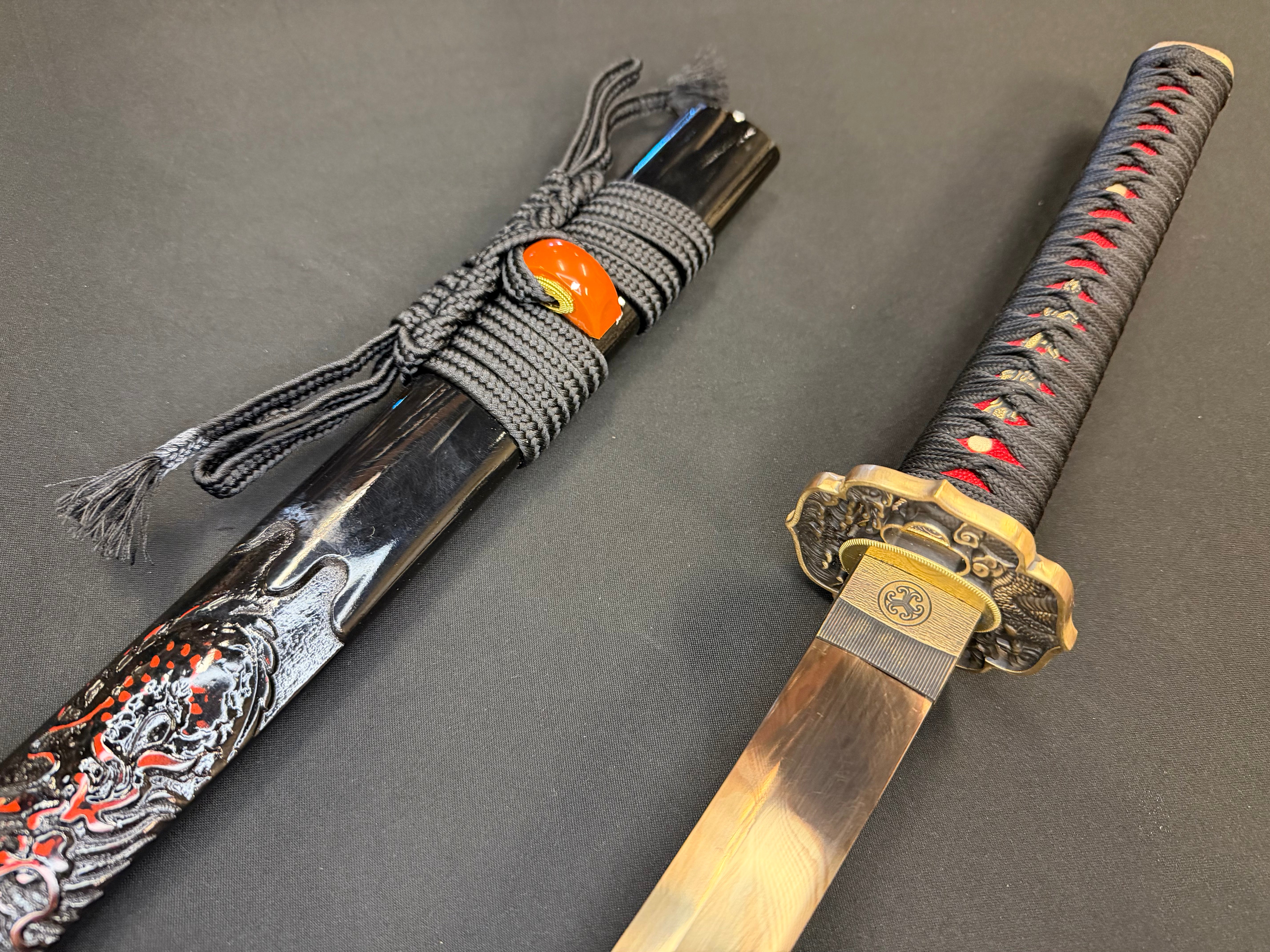 Phoenix Armory Katana - Dragon's Hoard Golden Damascus