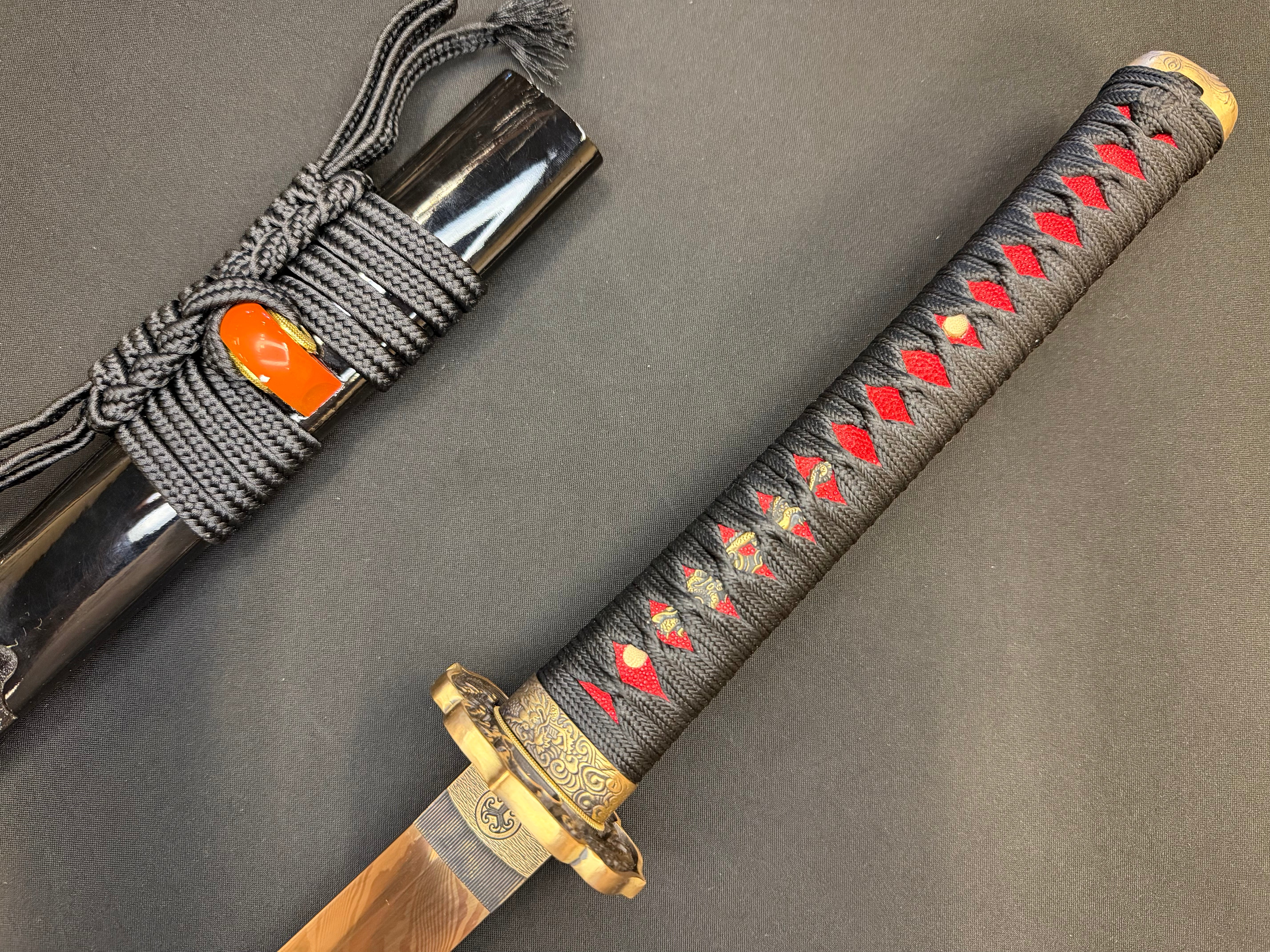Phoenix Armory Katana - Dragon's Hoard Golden Damascus