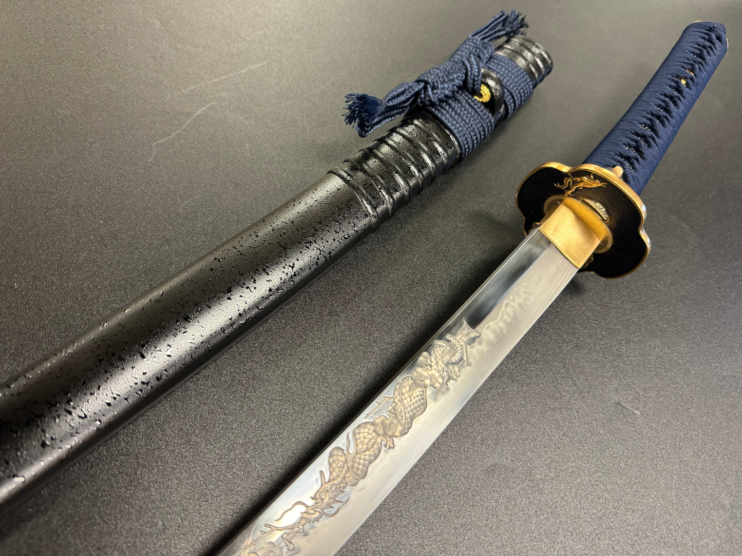 Legacy Blades Golden Mantis Katana 1095 Horimono Engraving