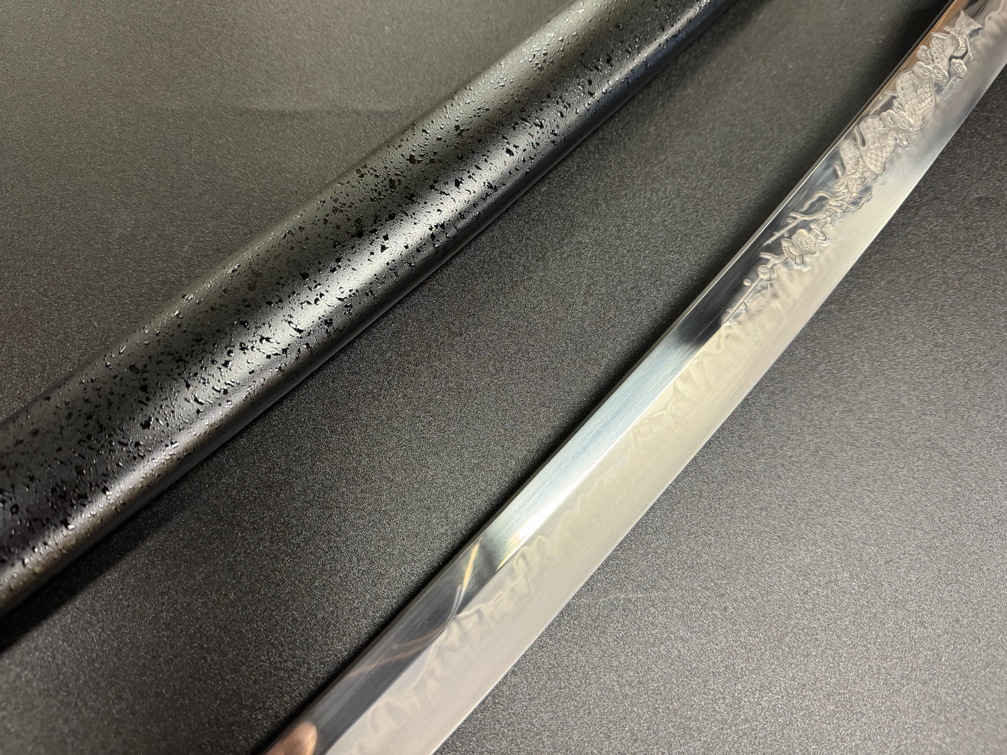 Legacy Blades Golden Mantis Katana 1095 Horimono Engraving