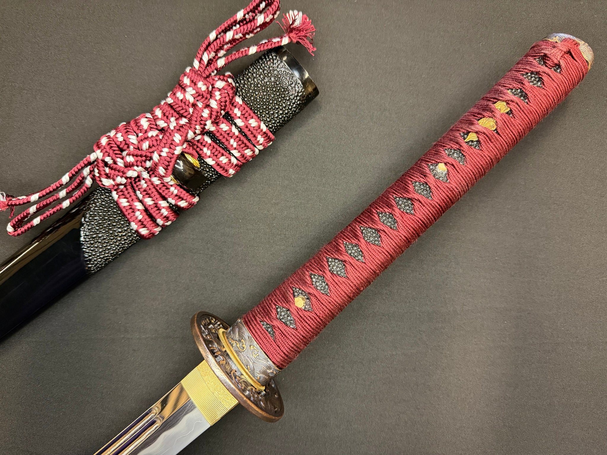 Legacy Steel Katana - Crimson Waves - Forged Traditional Sanmai