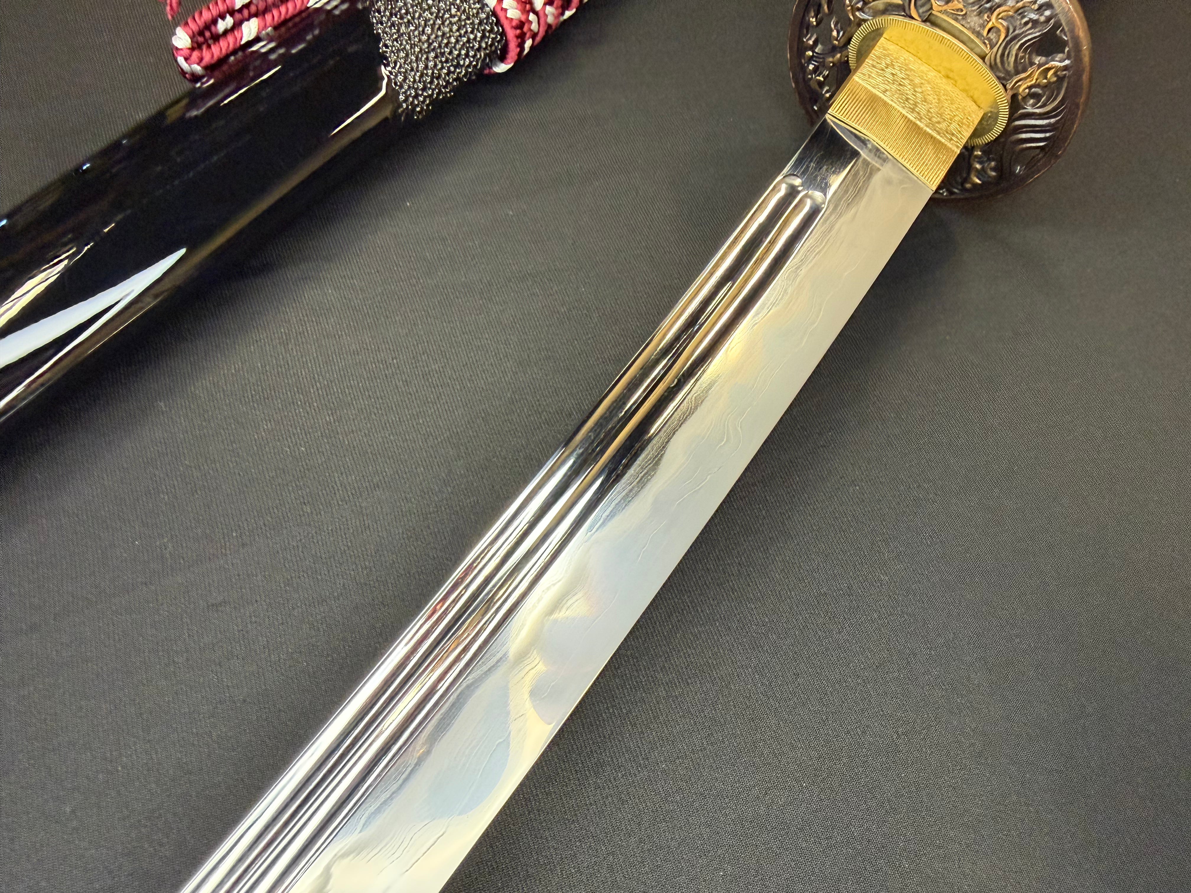 Legacy Steel Katana - Crimson Waves - Forged Traditional Sanmai