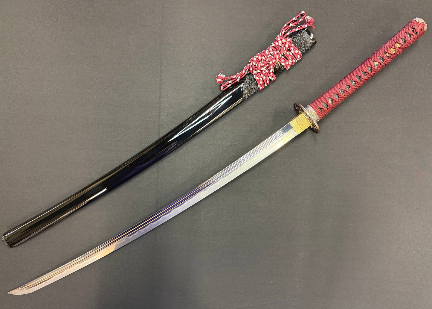 Legacy Steel Katana - Crimson Waves - Forged Traditional Sanmai