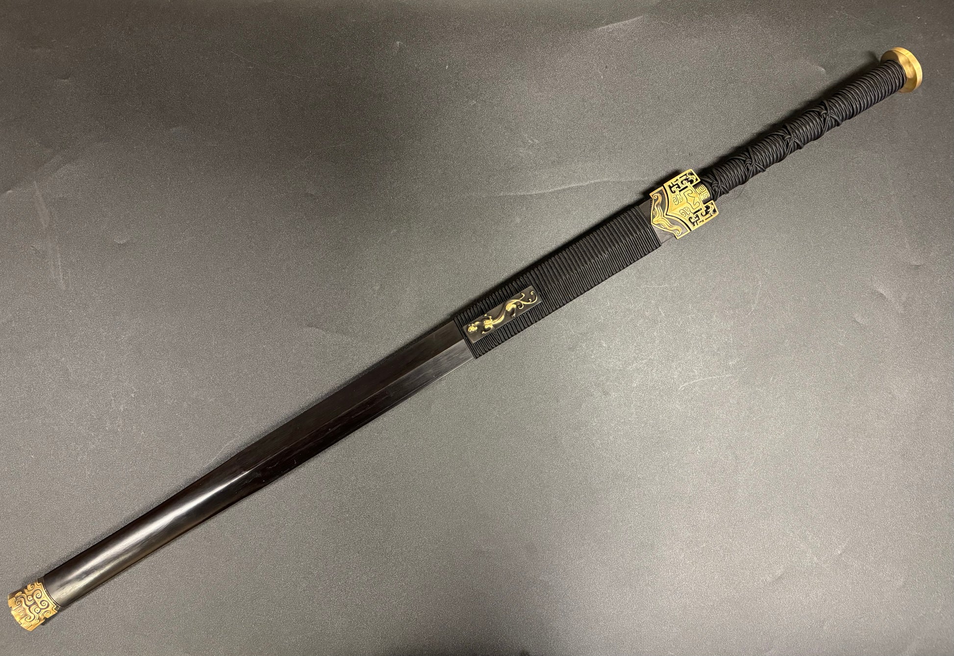 PRE-ORDER Dragonspring Han Jian - Sokka's Space Sword - Black Damascus ...