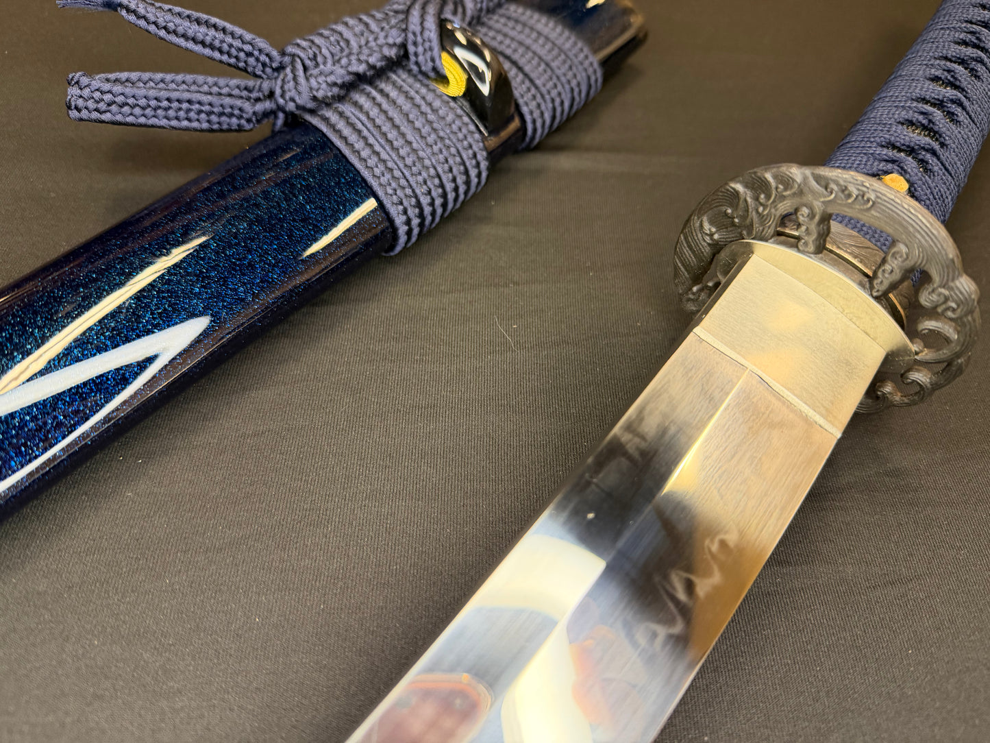 Legacy Steel Katana - Blue Waves Osoraku 1095 Carbon Steel Clay Tempered