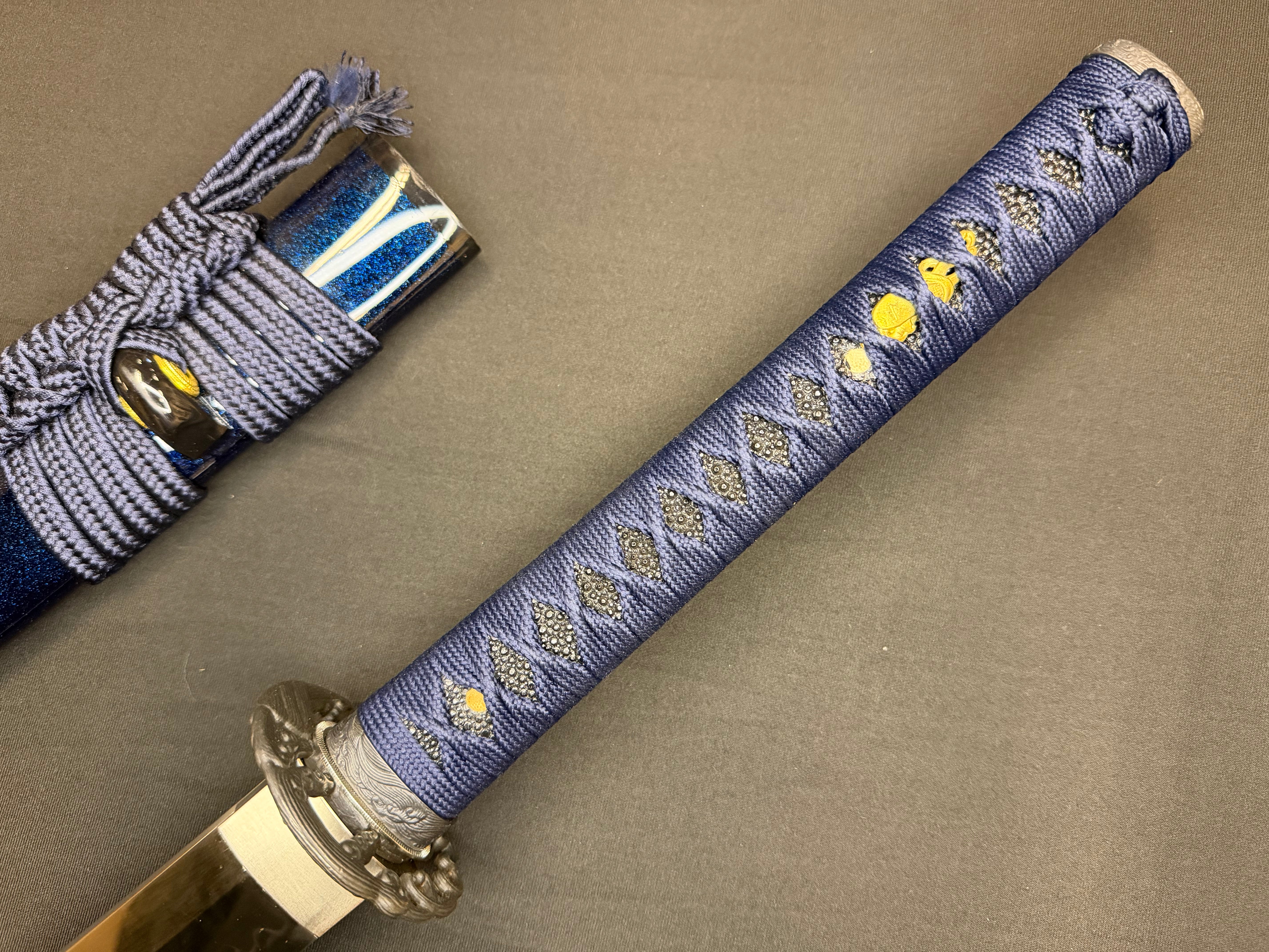 Legacy Steel Katana - Blue Waves Osoraku 1095 Carbon Steel Clay Tempered