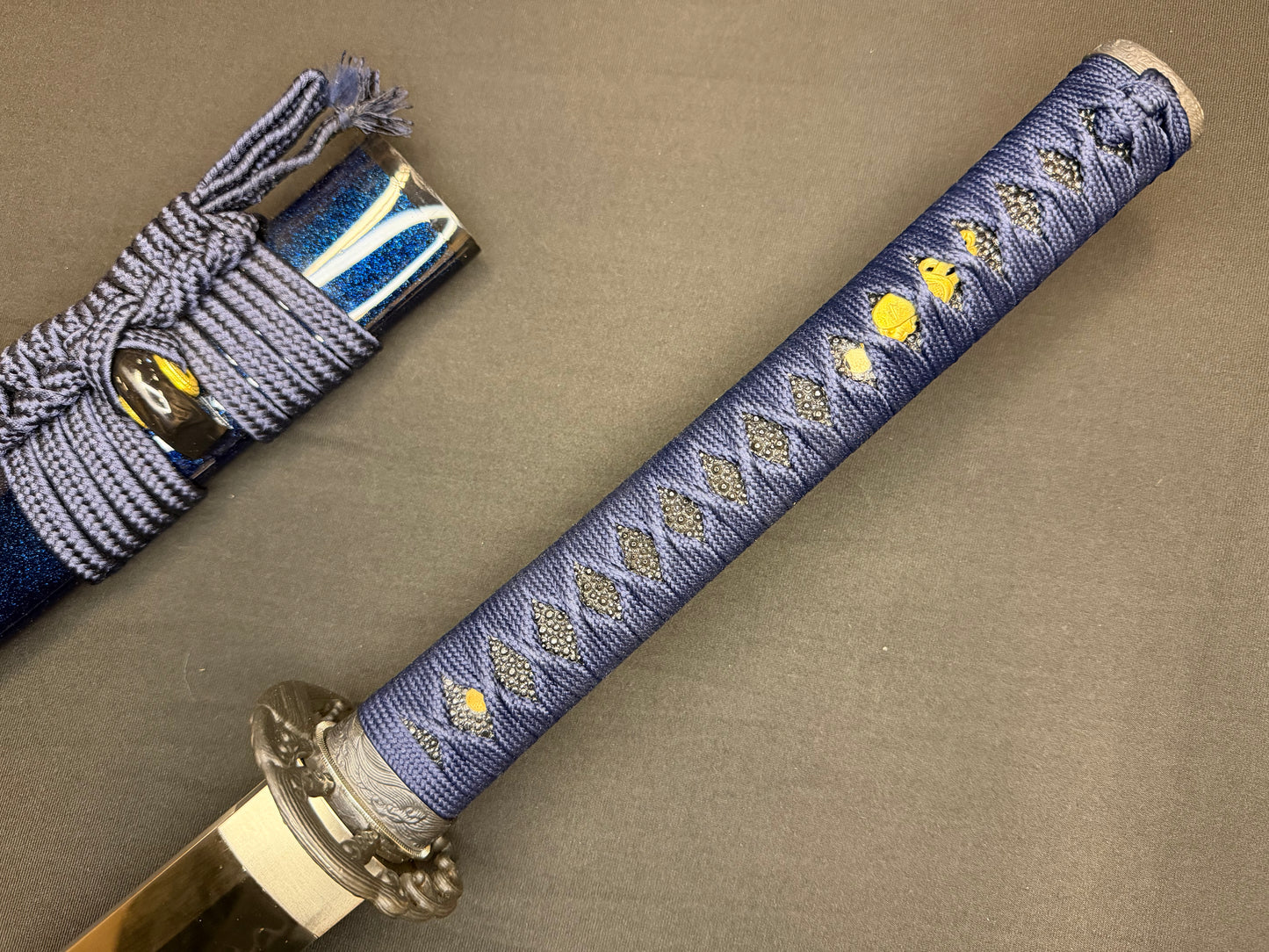 Legacy Steel Katana - Blue Waves Osoraku 1095 Carbon Steel Clay Tempered