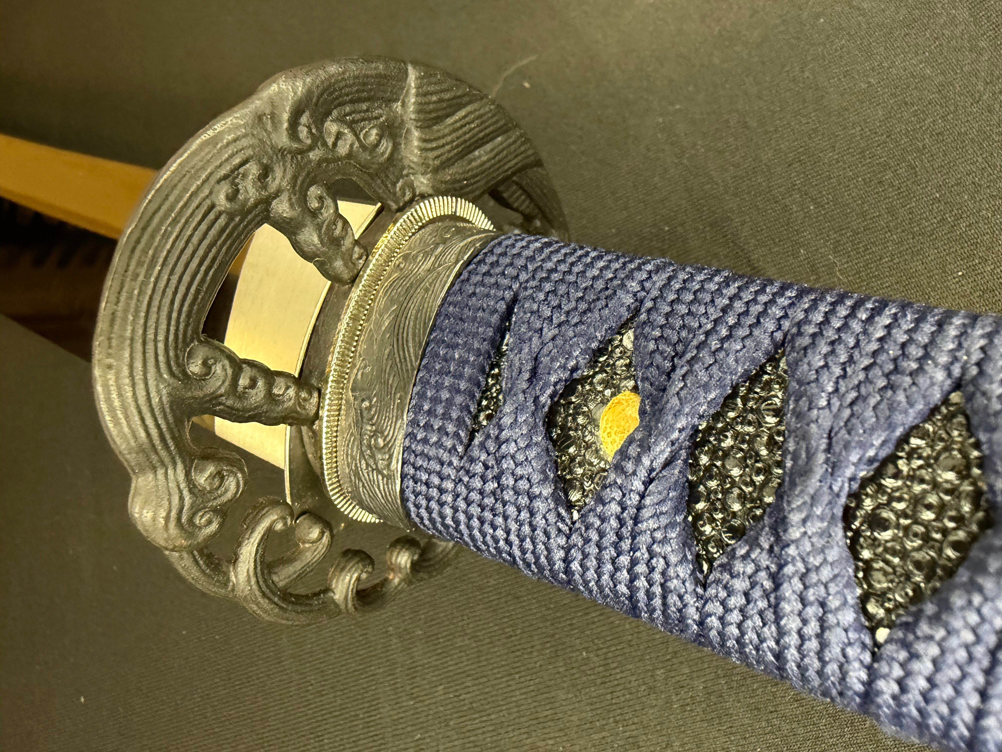 Legacy Steel Katana - Blue Waves Osoraku 1095 Carbon Steel Clay Tempered