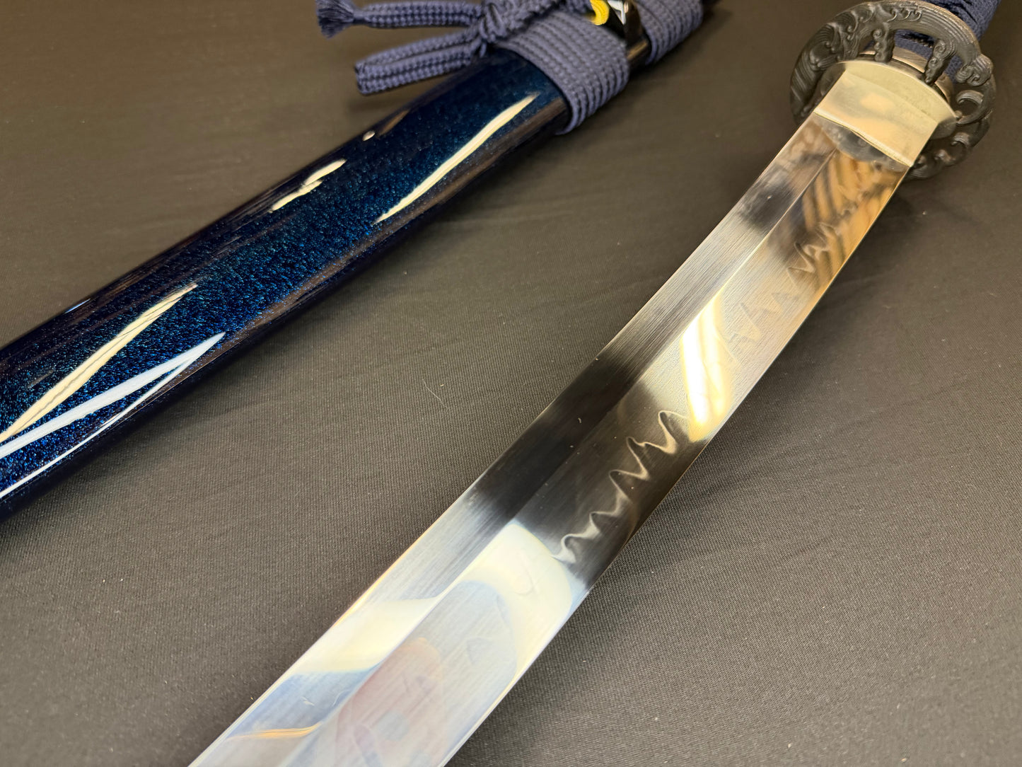 Legacy Steel Katana - Blue Waves Osoraku 1095 Carbon Steel Clay Tempered