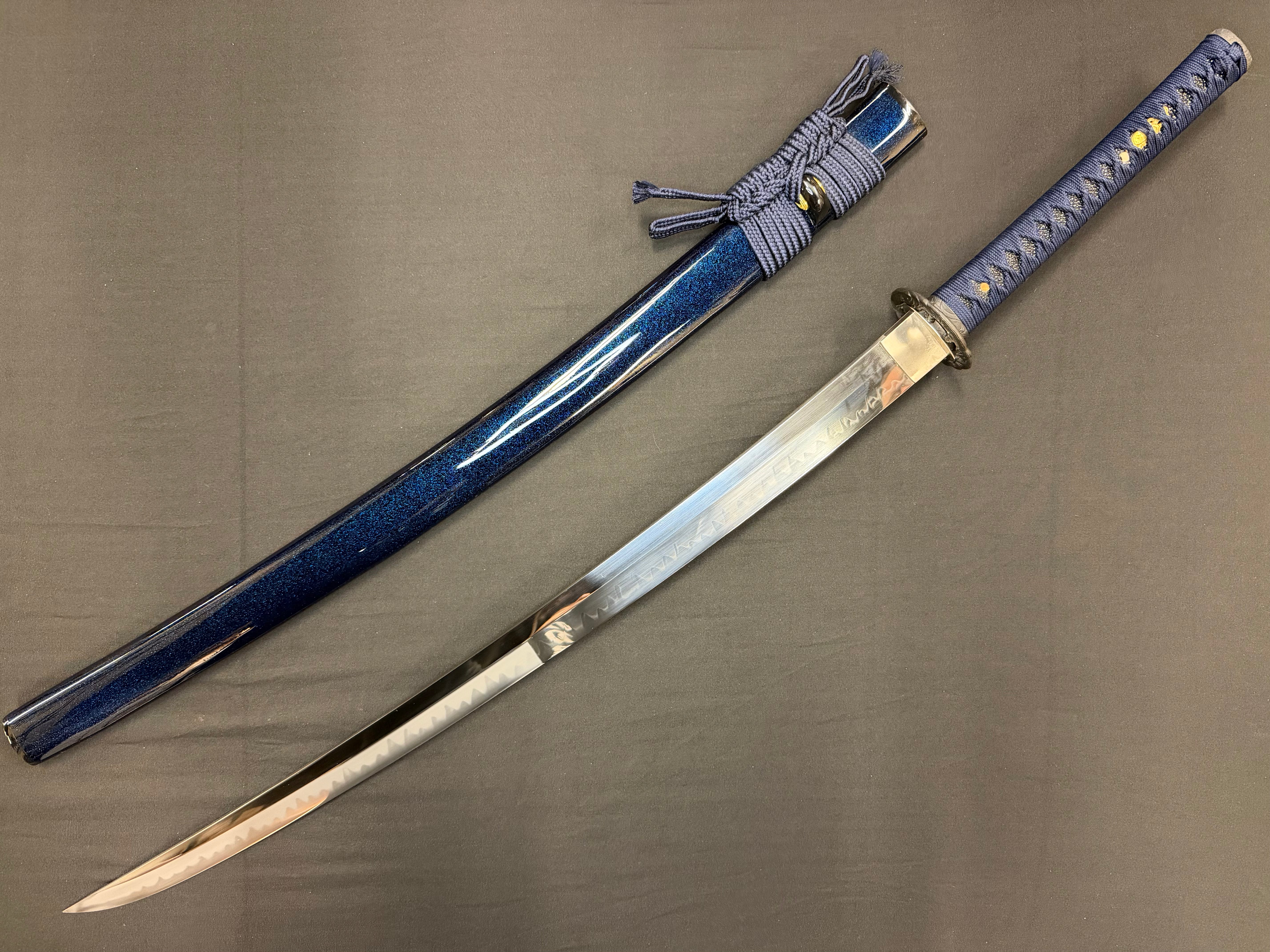 Legacy Steel Katana - Blue Waves Osoraku 1095 Carbon Steel Clay Tempered