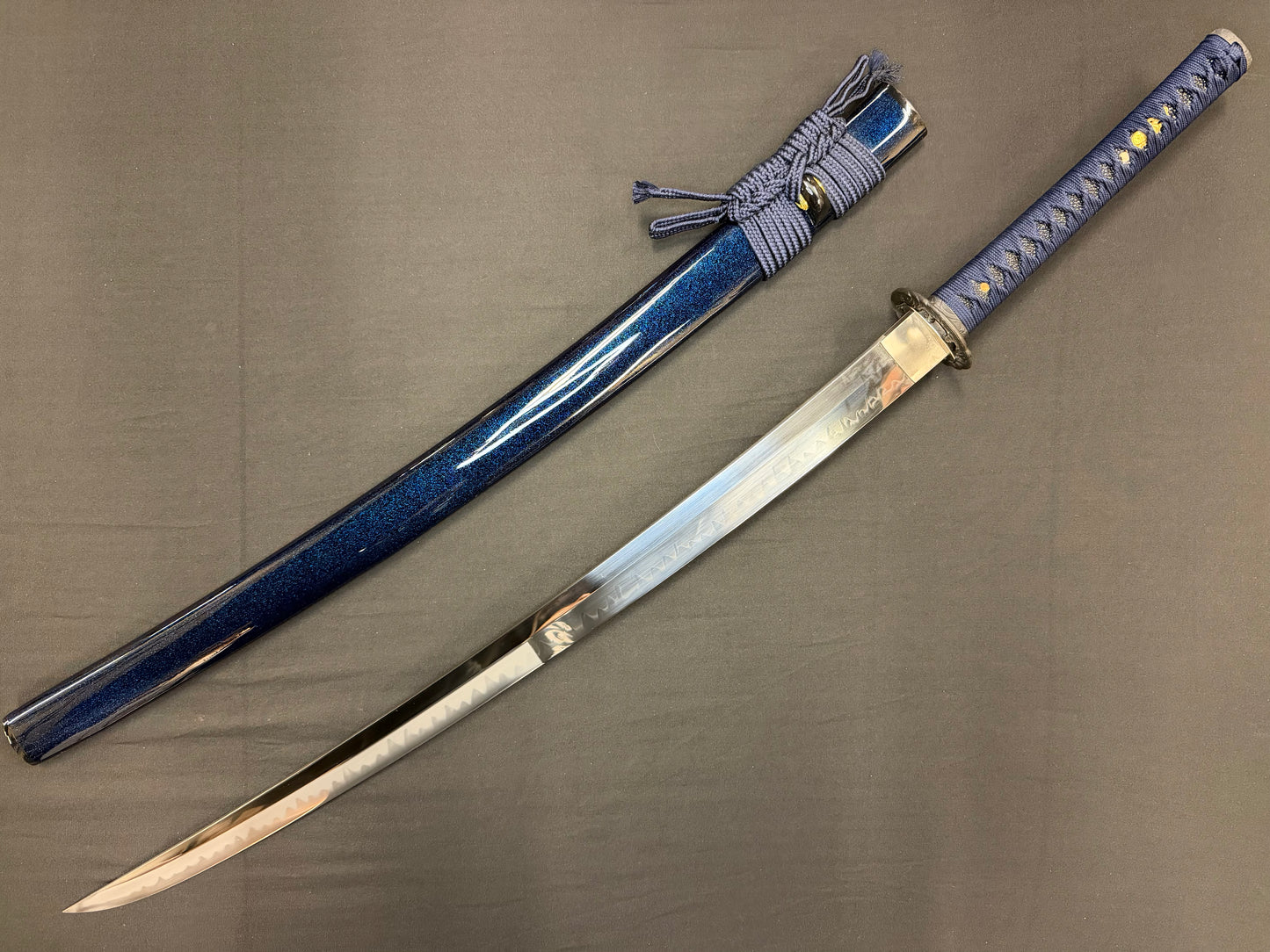 Legacy Steel Katana - Blue Waves Osoraku 1095 Carbon Steel Clay Tempered