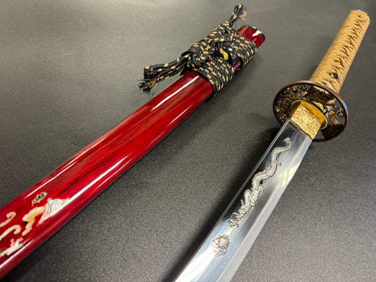 Phoenix Arms Katana - Crimson Dragon Tamagahane/Orishigane Horimono