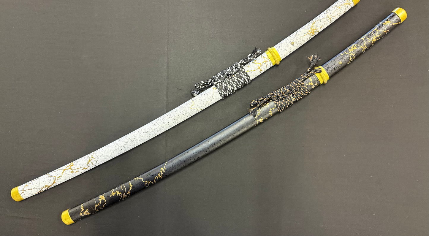 Phoenix Armory Katana - Ghost of Yotei Gilded Dawn and Gilded Night Two Sword Set T10 Clay Tempered