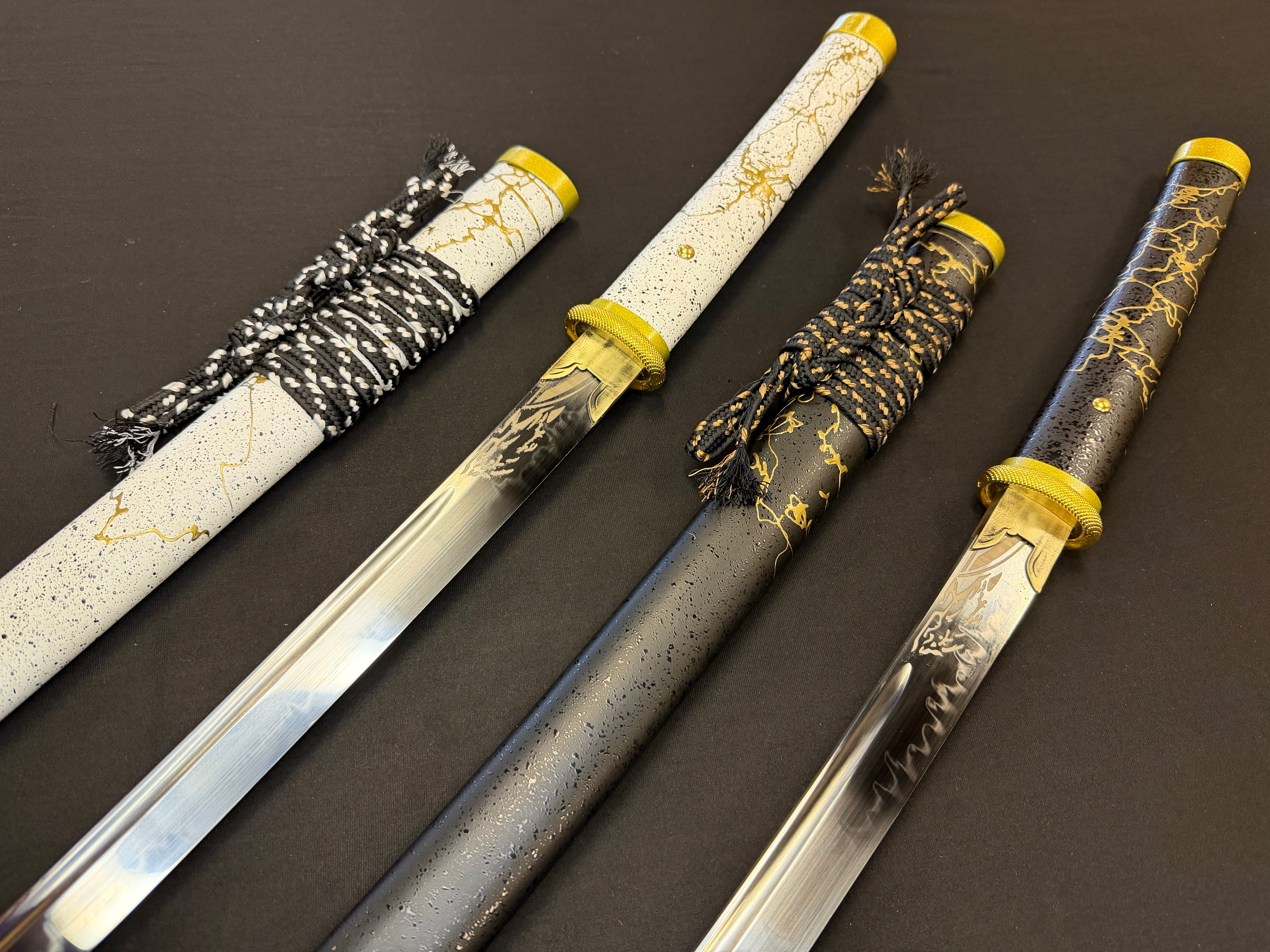 Phoenix Armory Katana - Ghost of Yotei Gilded Dawn and Gilded Night Two Sword Set T10 Clay Tempered