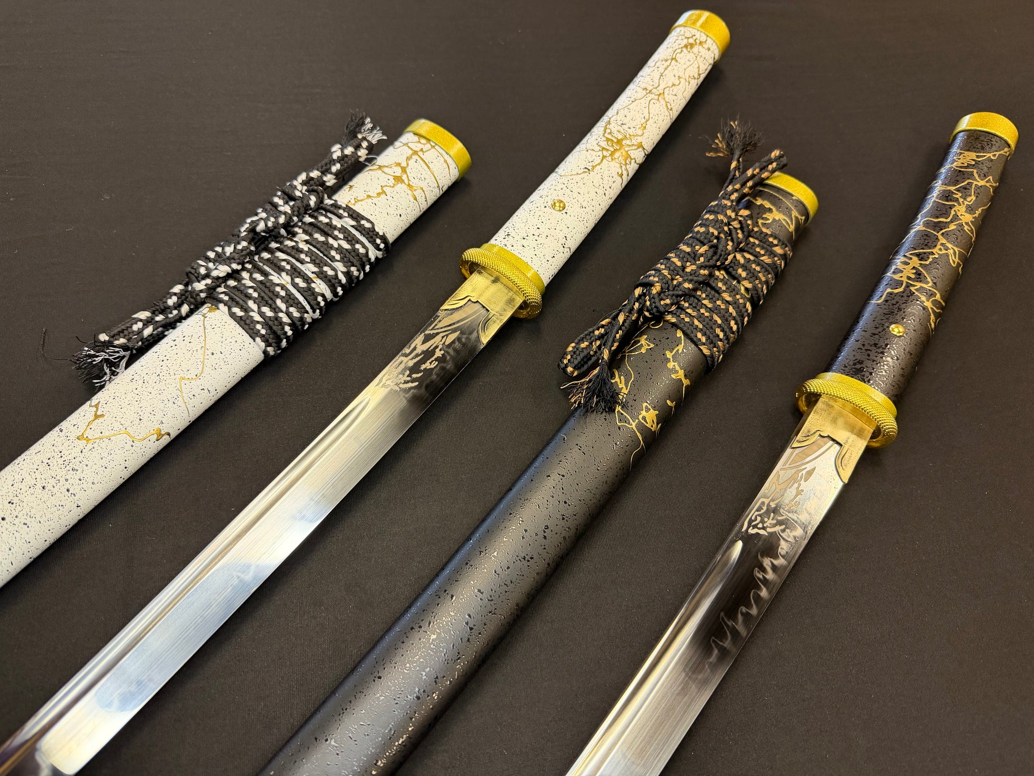 Phoenix Armory Katana - Ghost of Yotei Gilded Dawn and Gilded Night Two Sword Set T10 Clay Tempered