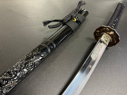 Phoenix Arms Katana - Obsidian Dragon Tamagahane/Orishigane Horimono