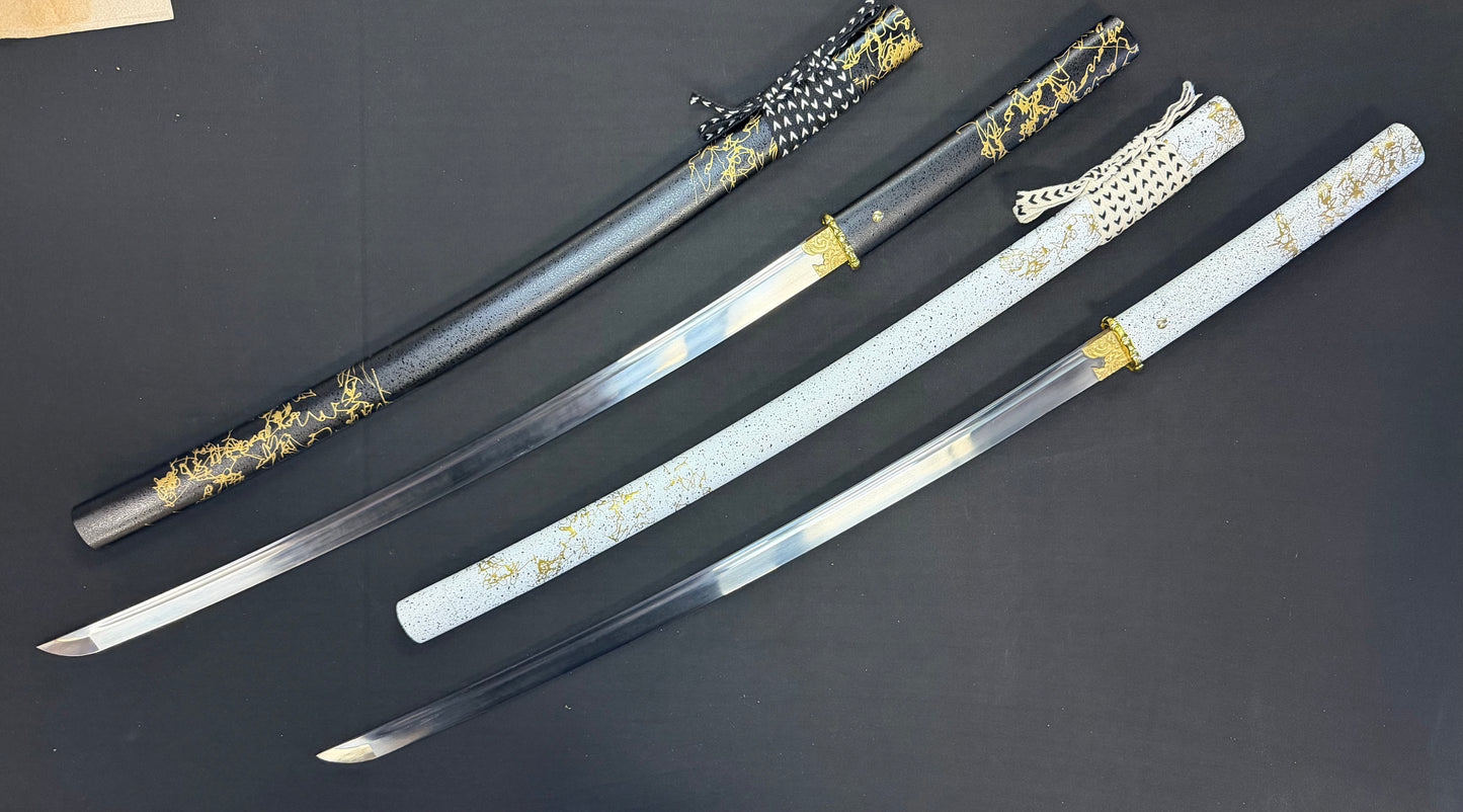 Phoenix Armory Katana - Ghost of Yotei Gilded Dawn and Gilded Night Two Sword Set 65Mn