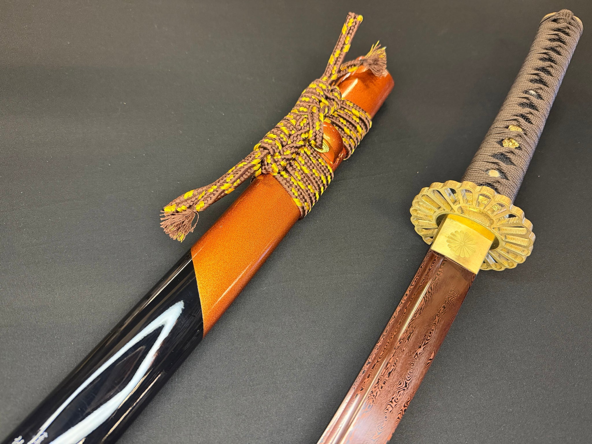 Phoenix Armory Katana - Bloodfall Red Damascus