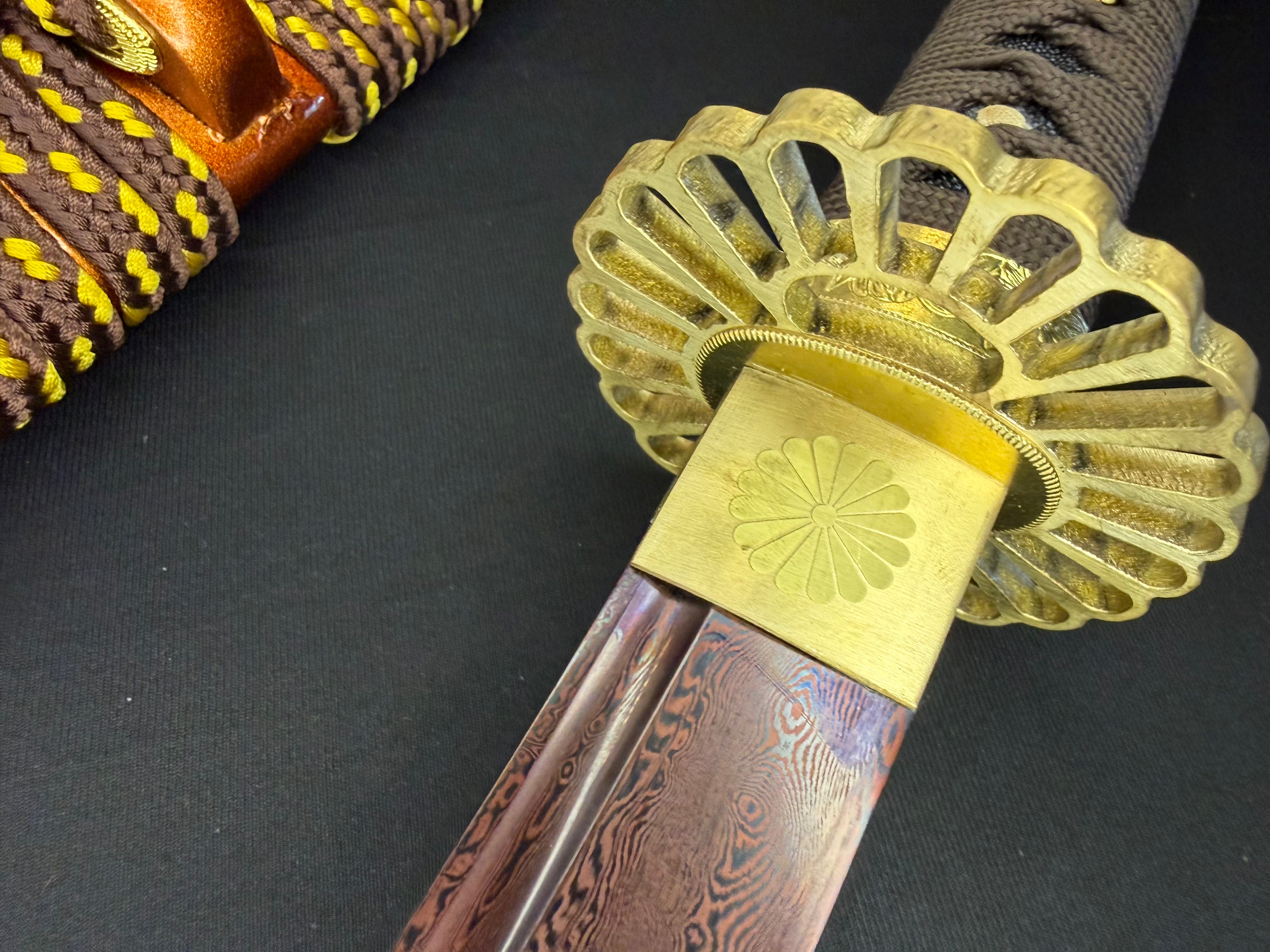 Phoenix Armory Katana - Bloodfall Red Damascus