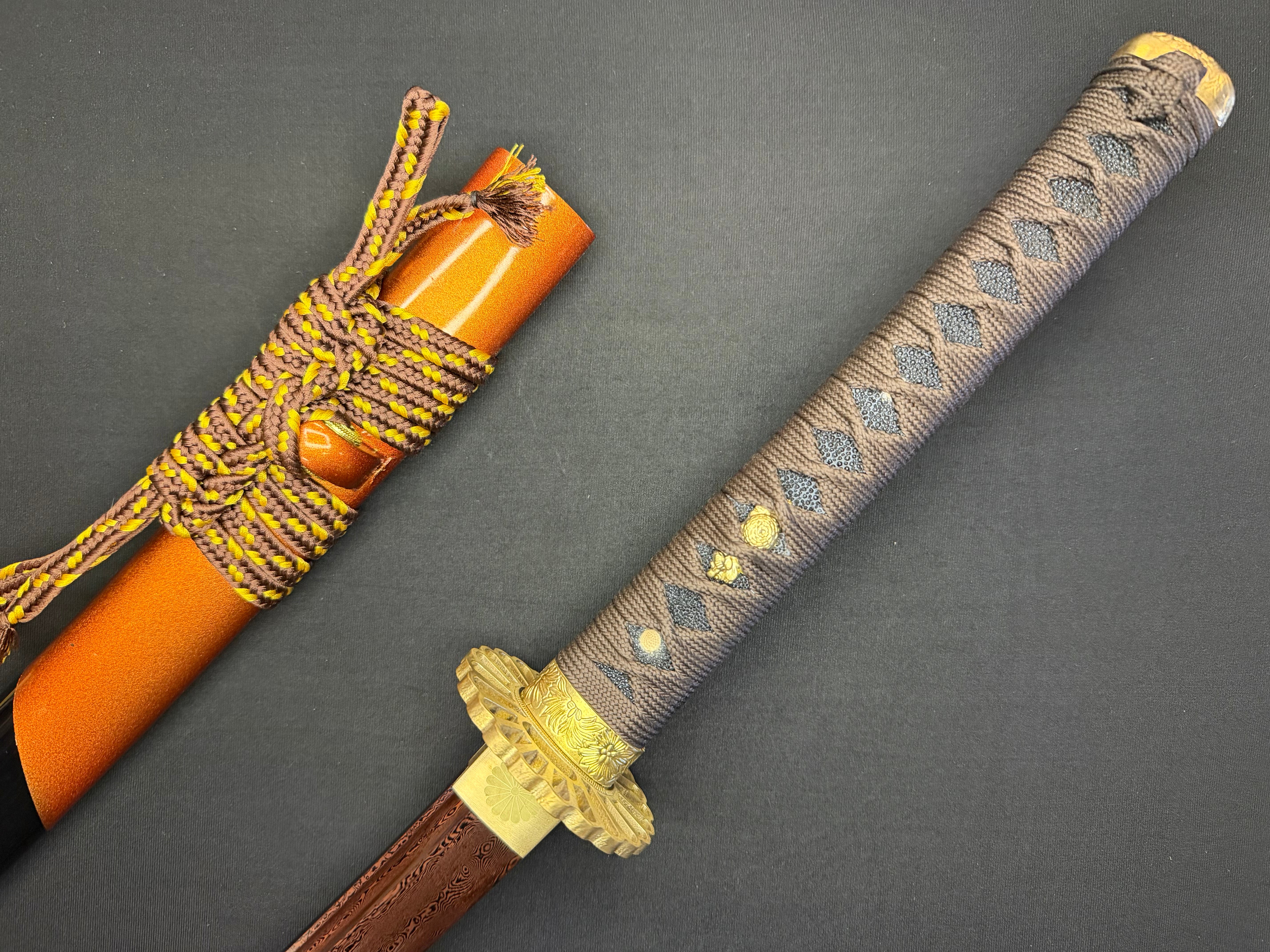 Phoenix Armory Katana - Bloodfall Red Damascus