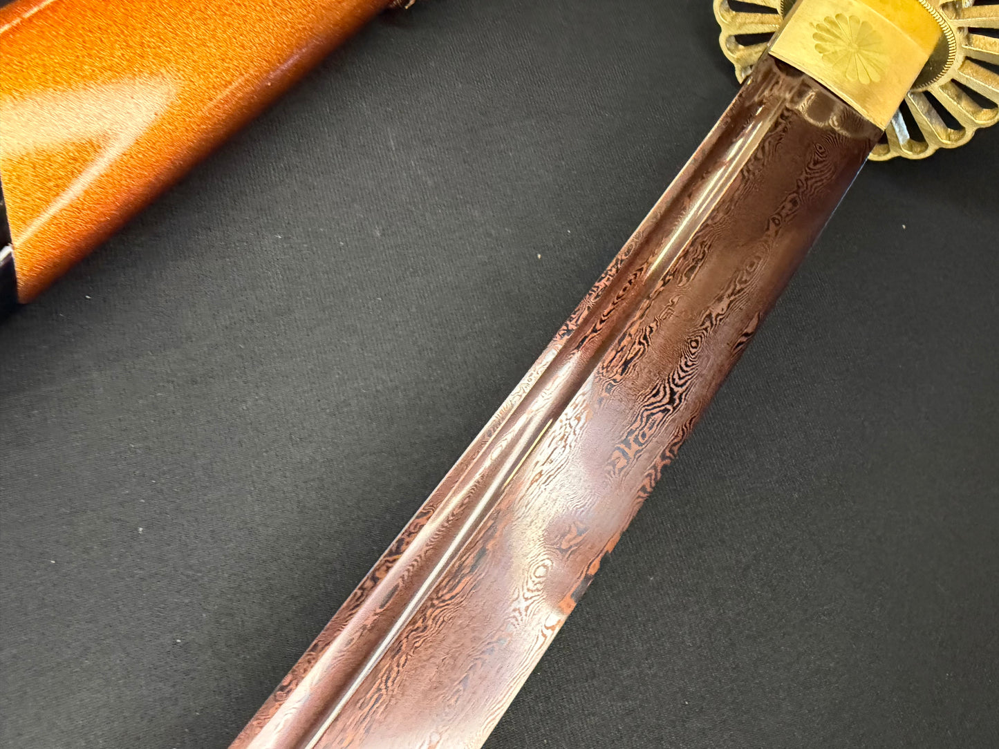 Phoenix Armory Katana - Bloodfall Red Damascus