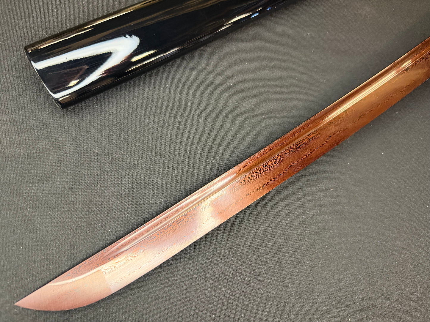 Phoenix Armory Katana - Bloodfall Red Damascus