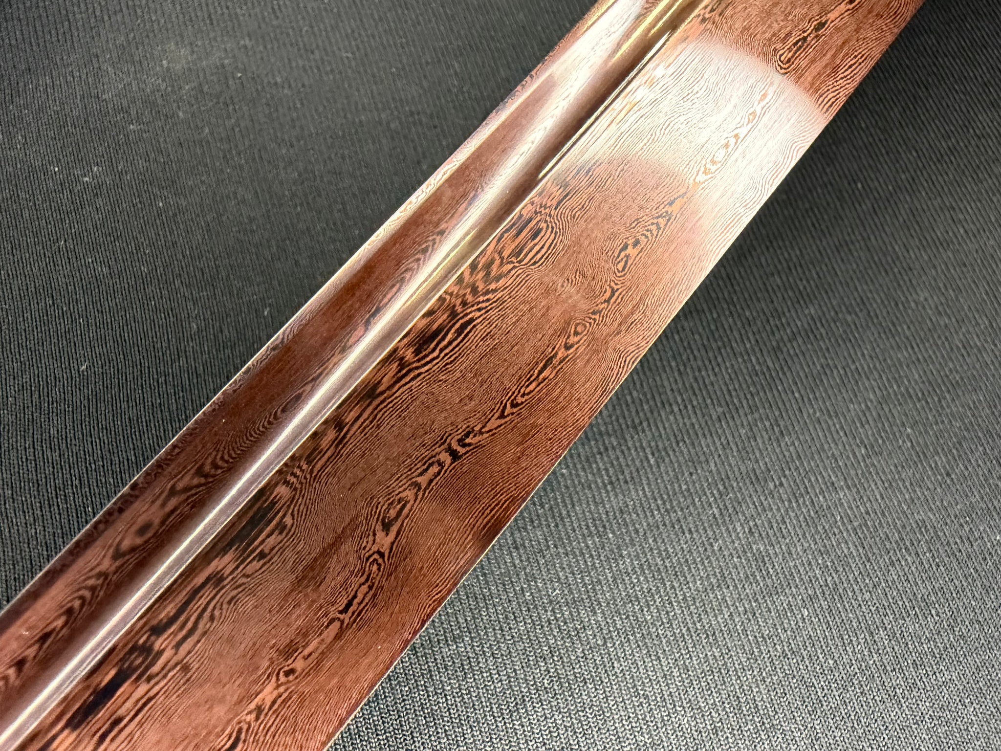 Phoenix Armory Katana - Bloodfall Red Damascus