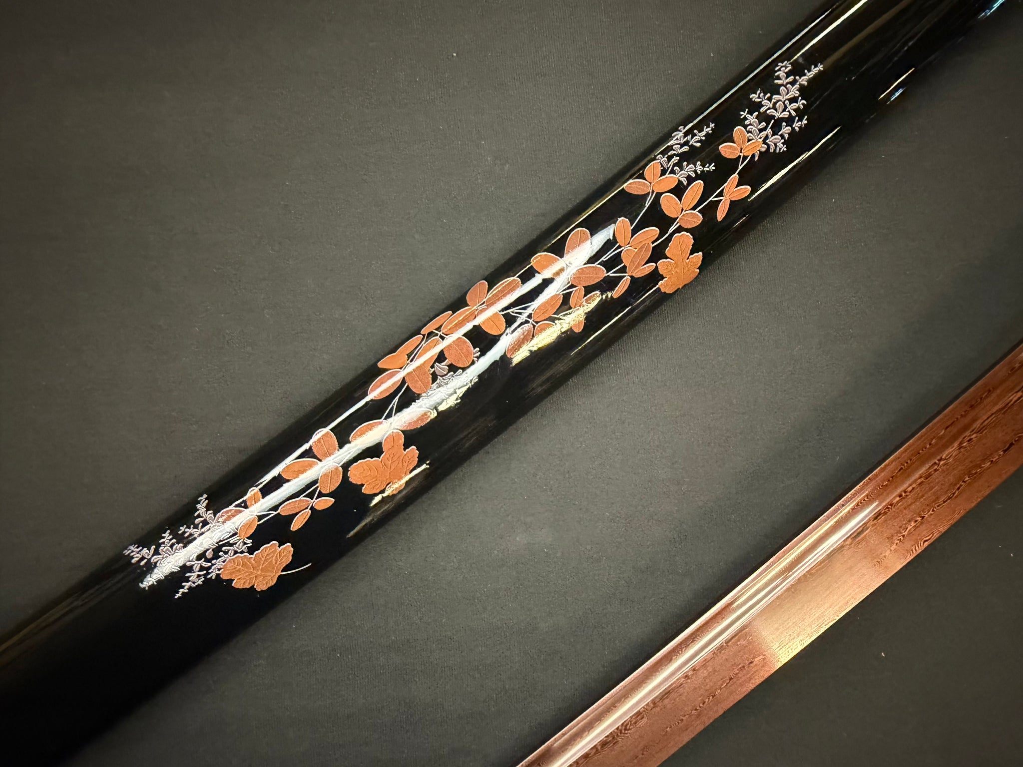 Phoenix Armory Katana - Bloodfall Red Damascus