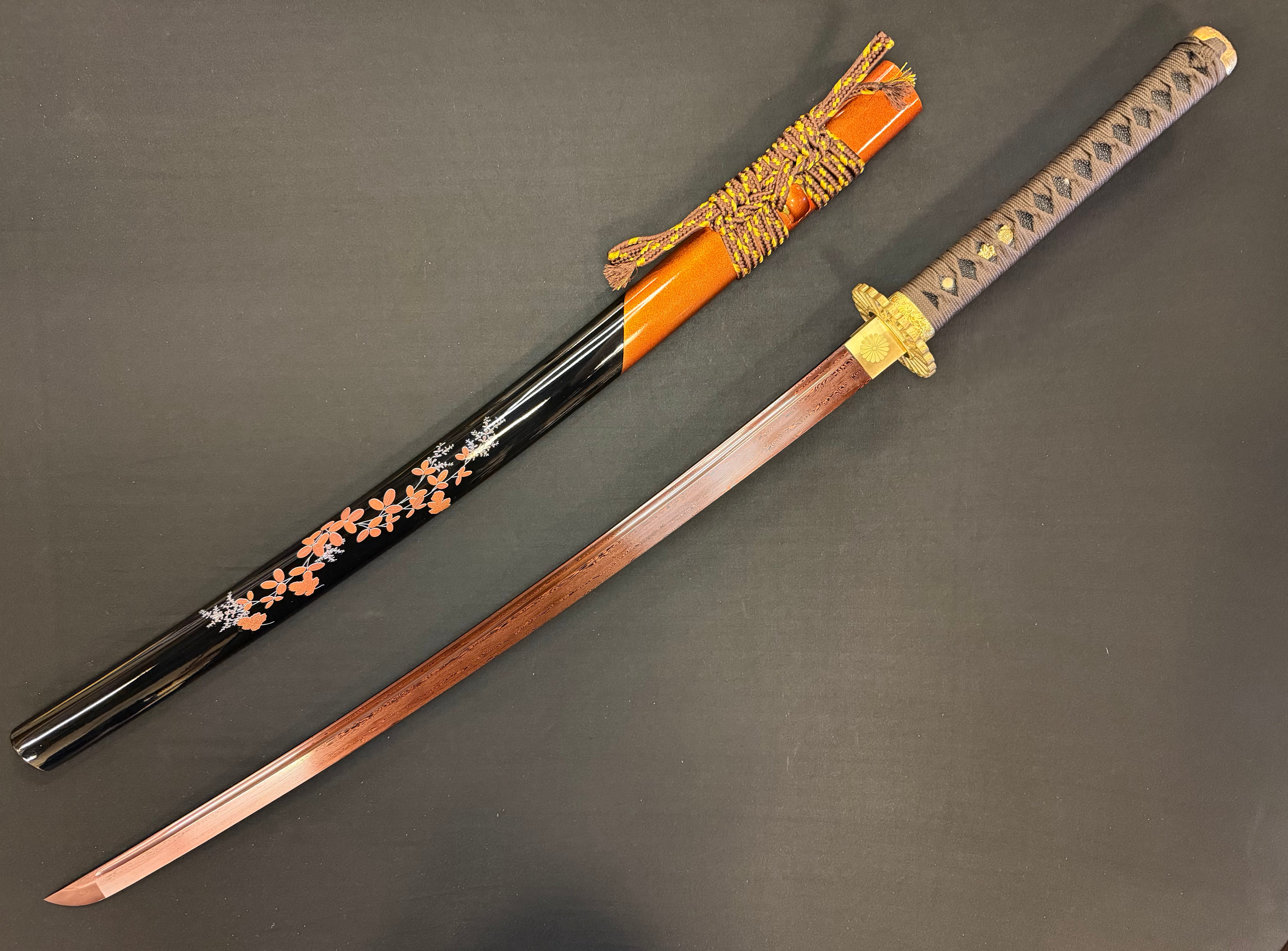 Phoenix Armory Katana - Bloodfall Red Damascus