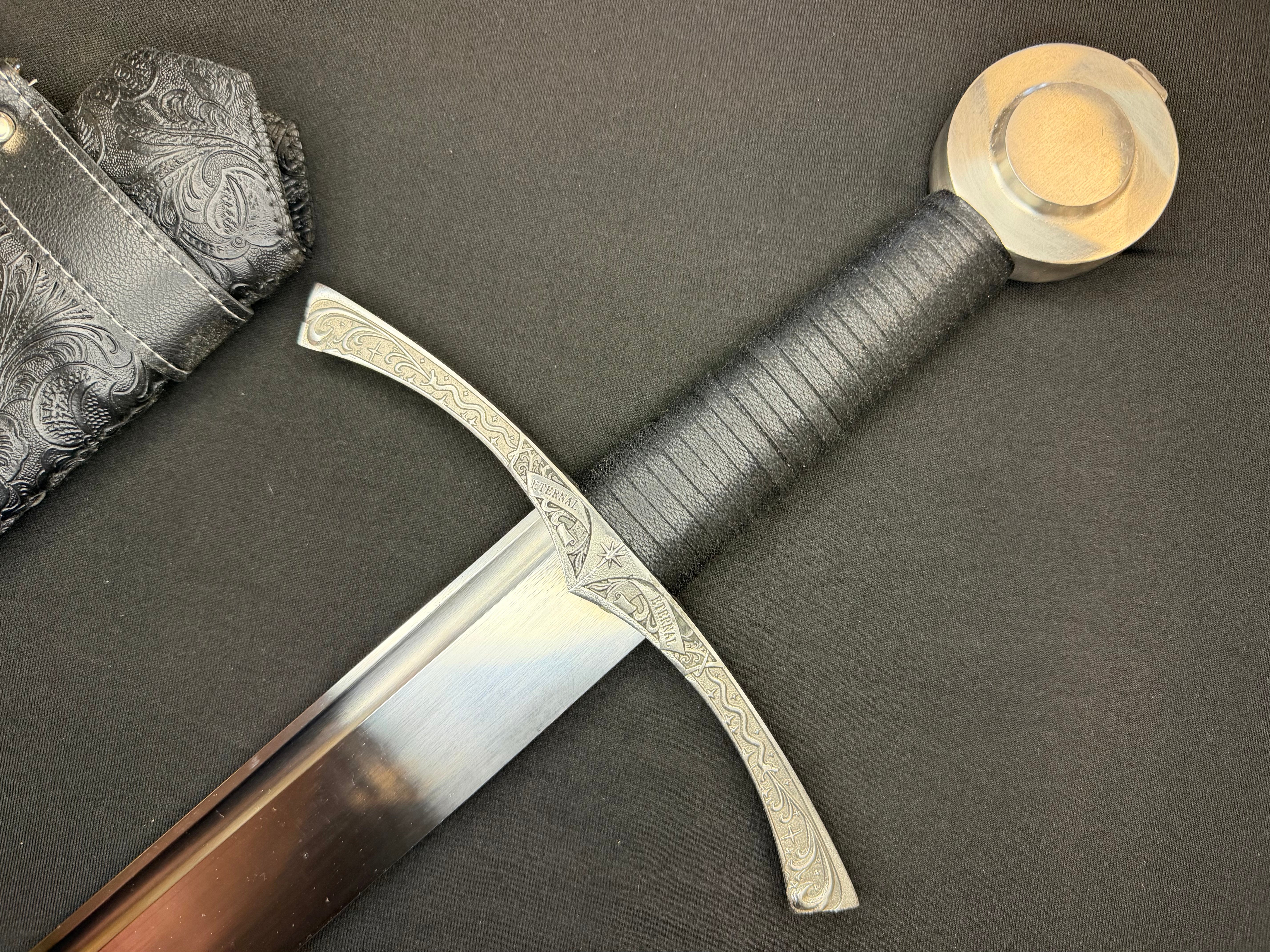 Dragonspring Forge Falchion Sword Floral Theme 65Mn Spring Steel