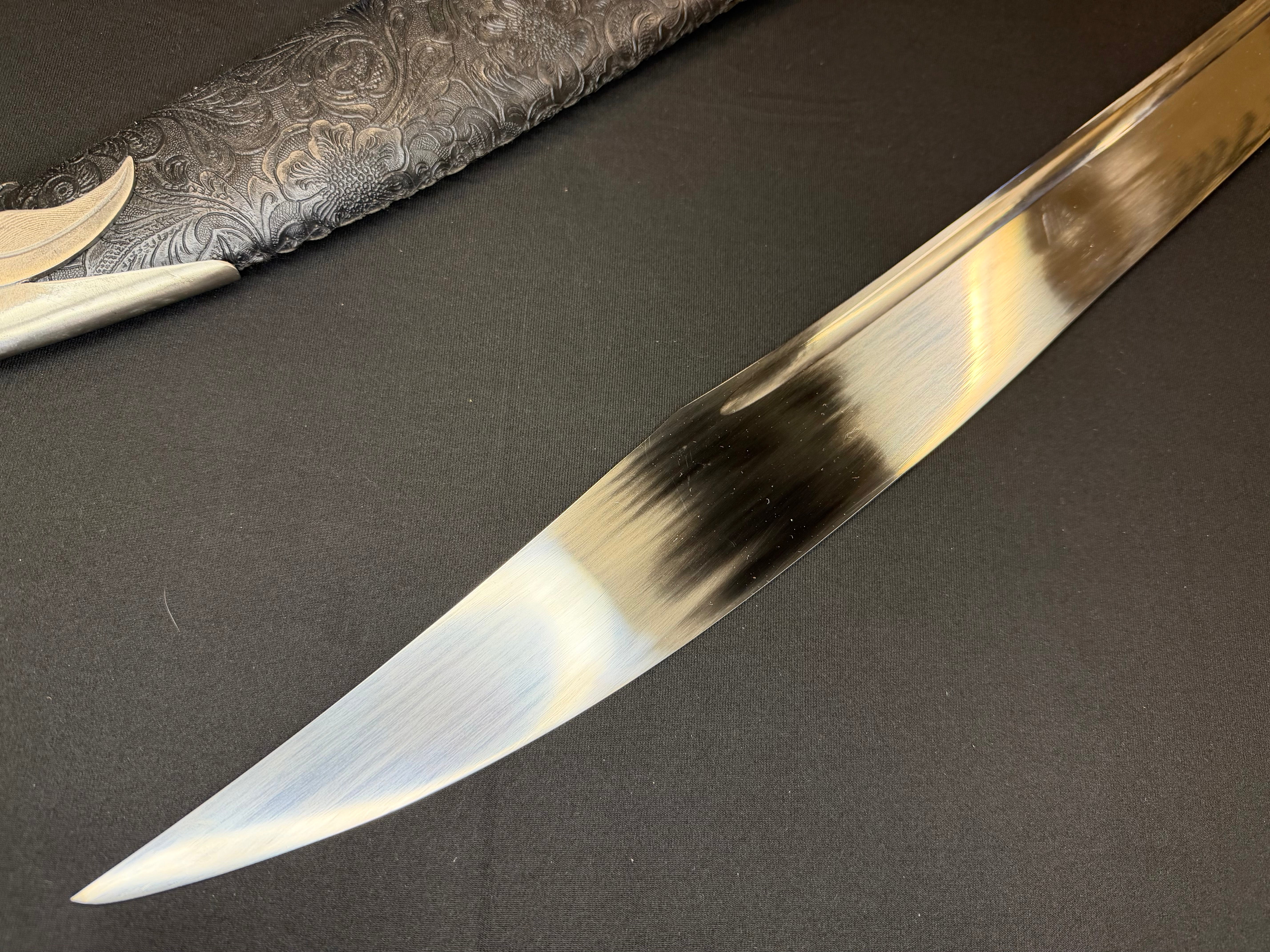 Dragonspring Forge Falchion Sword Floral Theme 65Mn Spring Steel