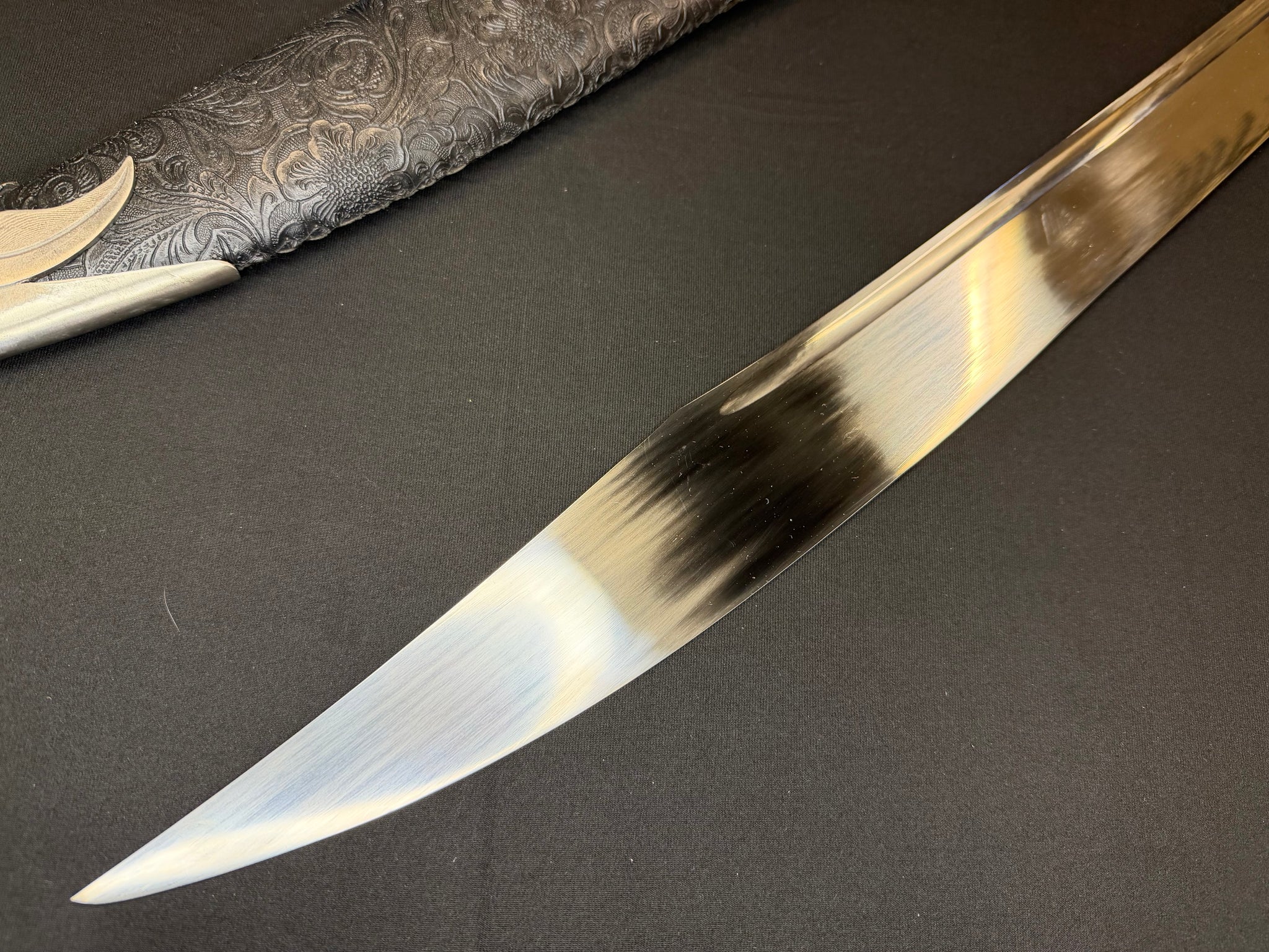 Dragonspring Forge Falchion Sword Floral Theme 65Mn Spring Steel