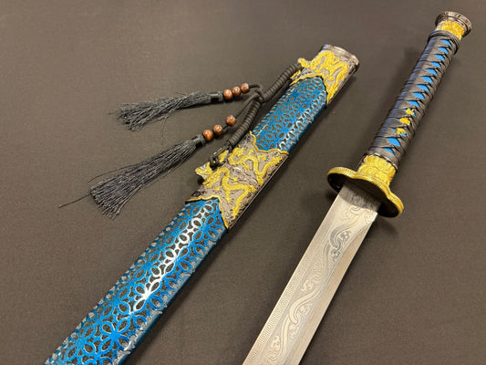 Dao, Etched Manganese Steel, Tang Style