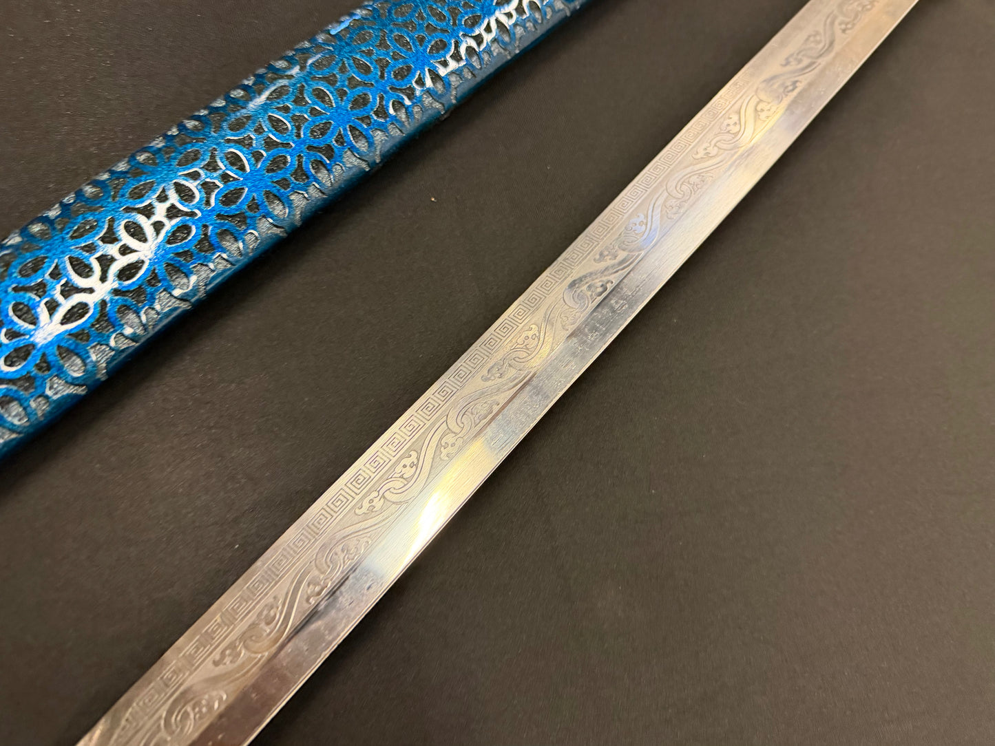 Dao, Etched Manganese Steel, Tang Style