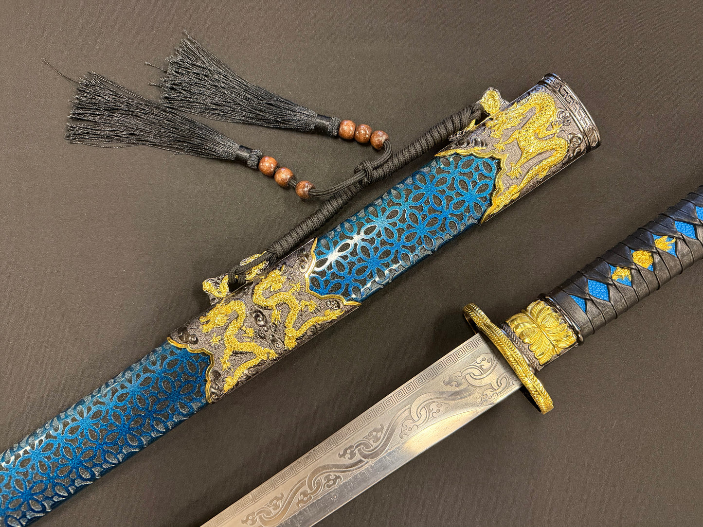 Dao, Etched Manganese Steel, Tang Style