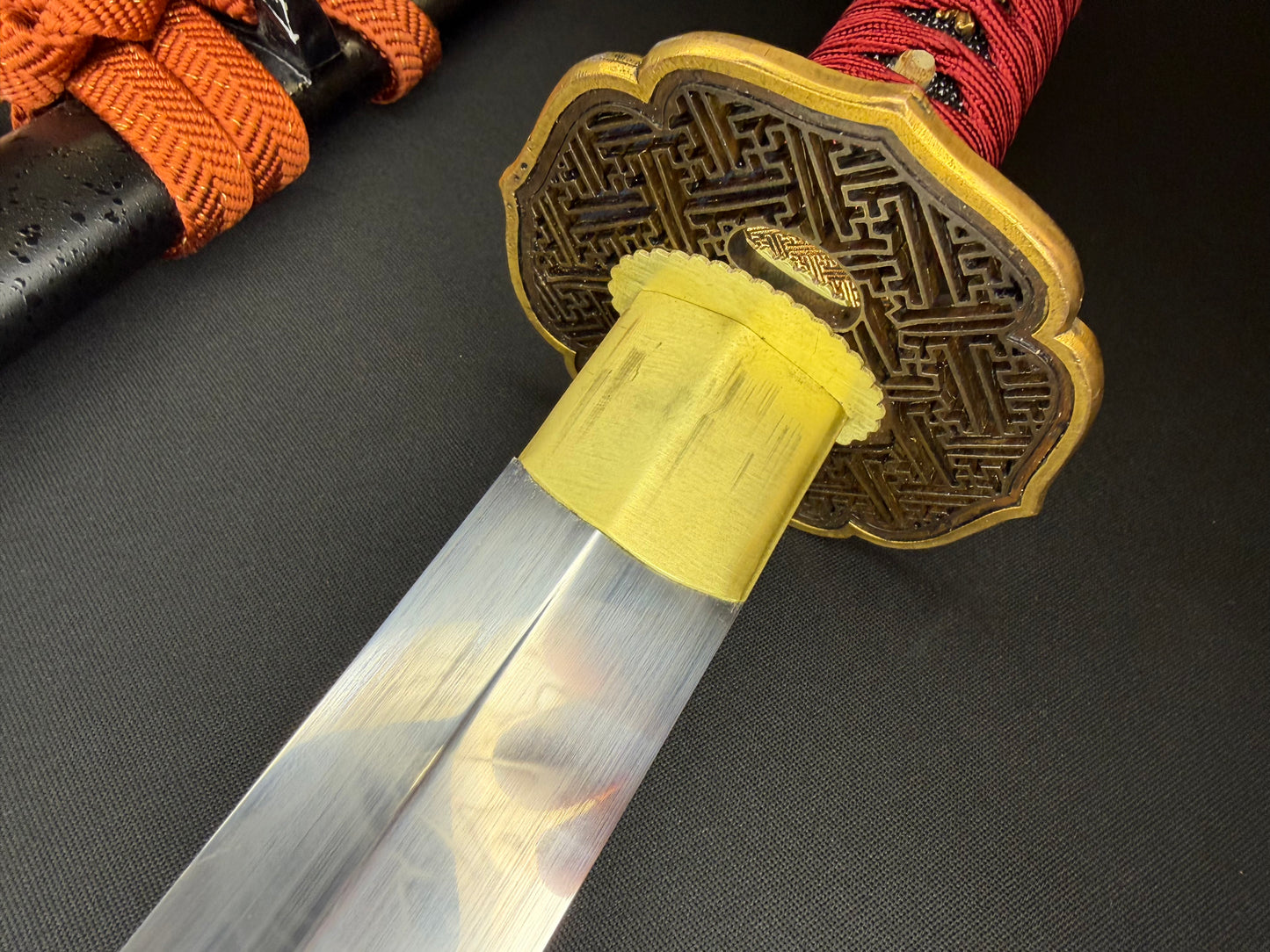 USED Phoenix Armory Gemini Series Twin Edge Katana - Scarlet Manji T10