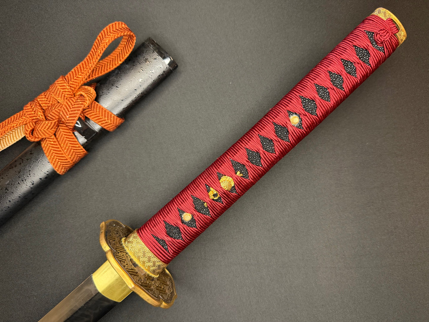 USED Phoenix Armory Gemini Series Twin Edge Katana - Scarlet Manji T10