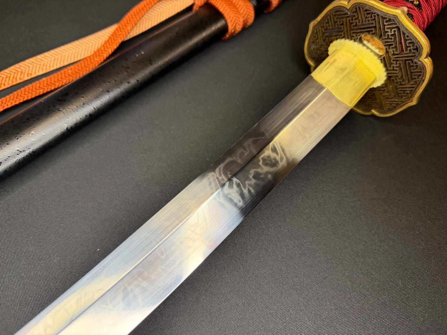USED Phoenix Armory Gemini Series Twin Edge Katana - Scarlet Manji T10