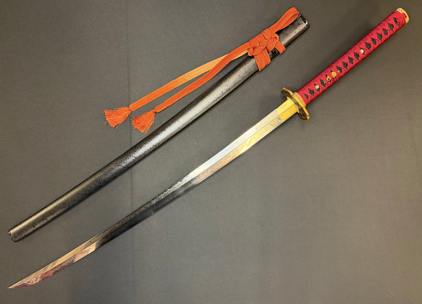 USED Phoenix Armory Gemini Series Twin Edge Katana - Scarlet Manji T10
