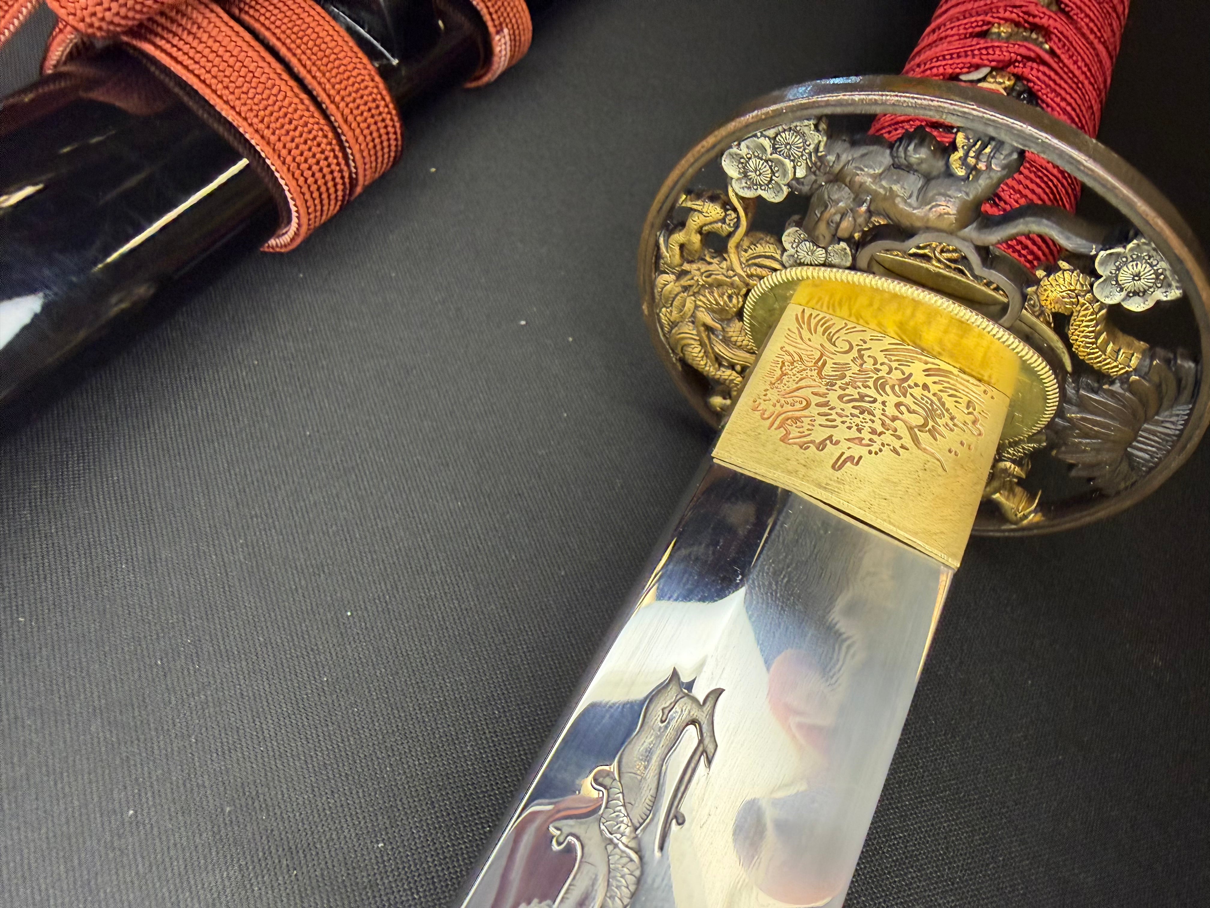 Phoenix Armory Craftsman Elite Katana - Blood Corolla Folded Self-smelted Steel Horimono