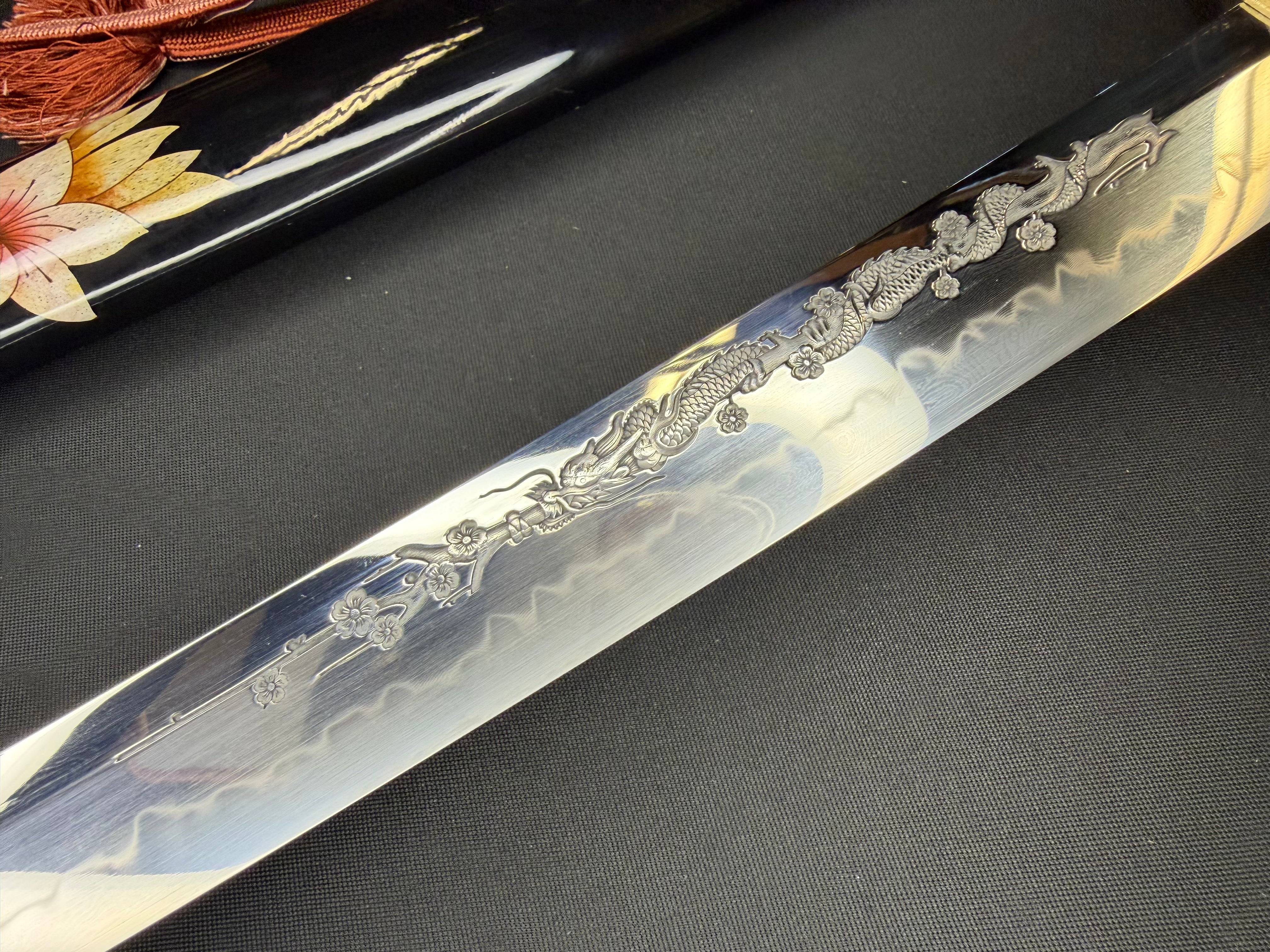 Phoenix Armory Craftsman Elite Katana - Blood Corolla Folded Self-smelted Steel Horimono