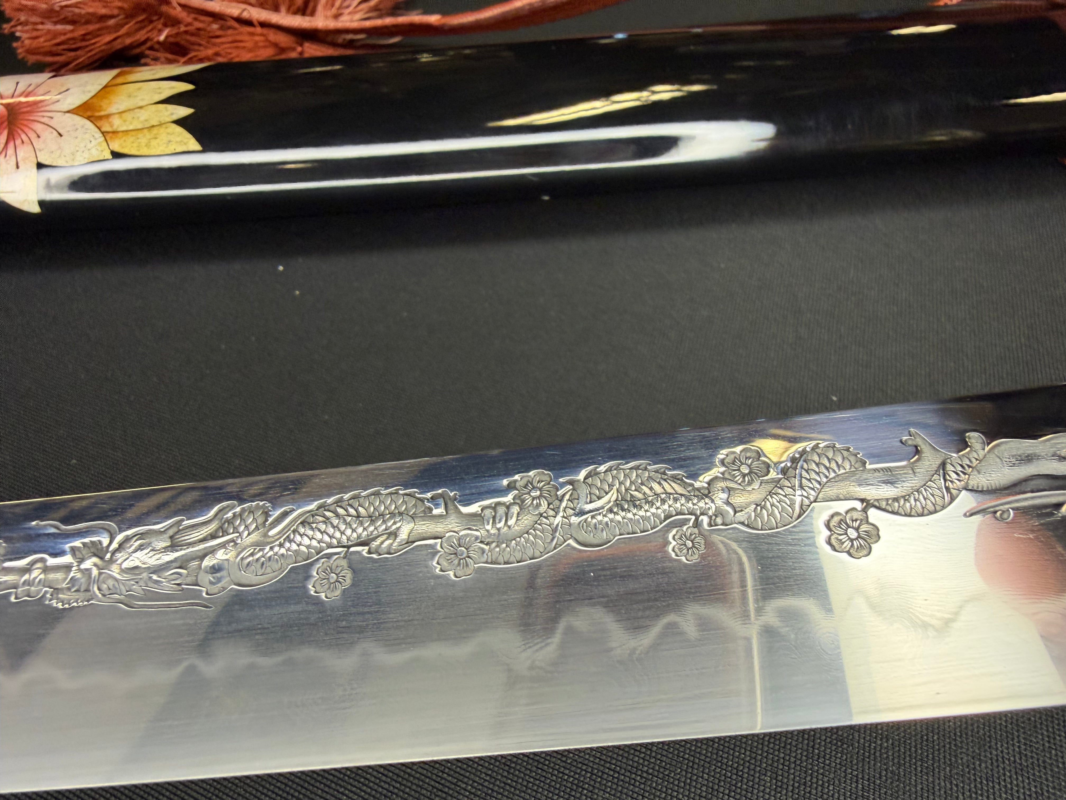 Phoenix Armory Craftsman Elite Katana - Blood Corolla Folded Self-smelted Steel Horimono